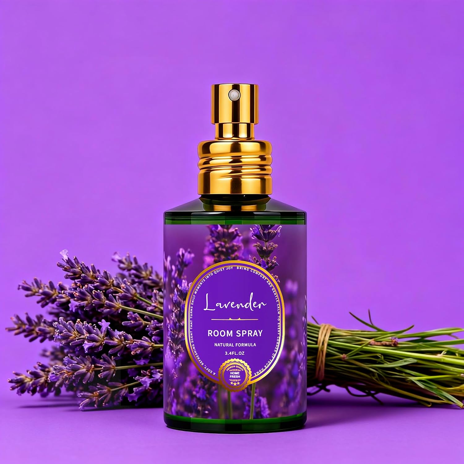 Lavender Room Spray 2 Pack, 3.4oz/100ml Each – Long-Lasting Air Freshener & Odor Eliminator for Home, Bathroom, Bedroom & Office, Concentrated Room Spray