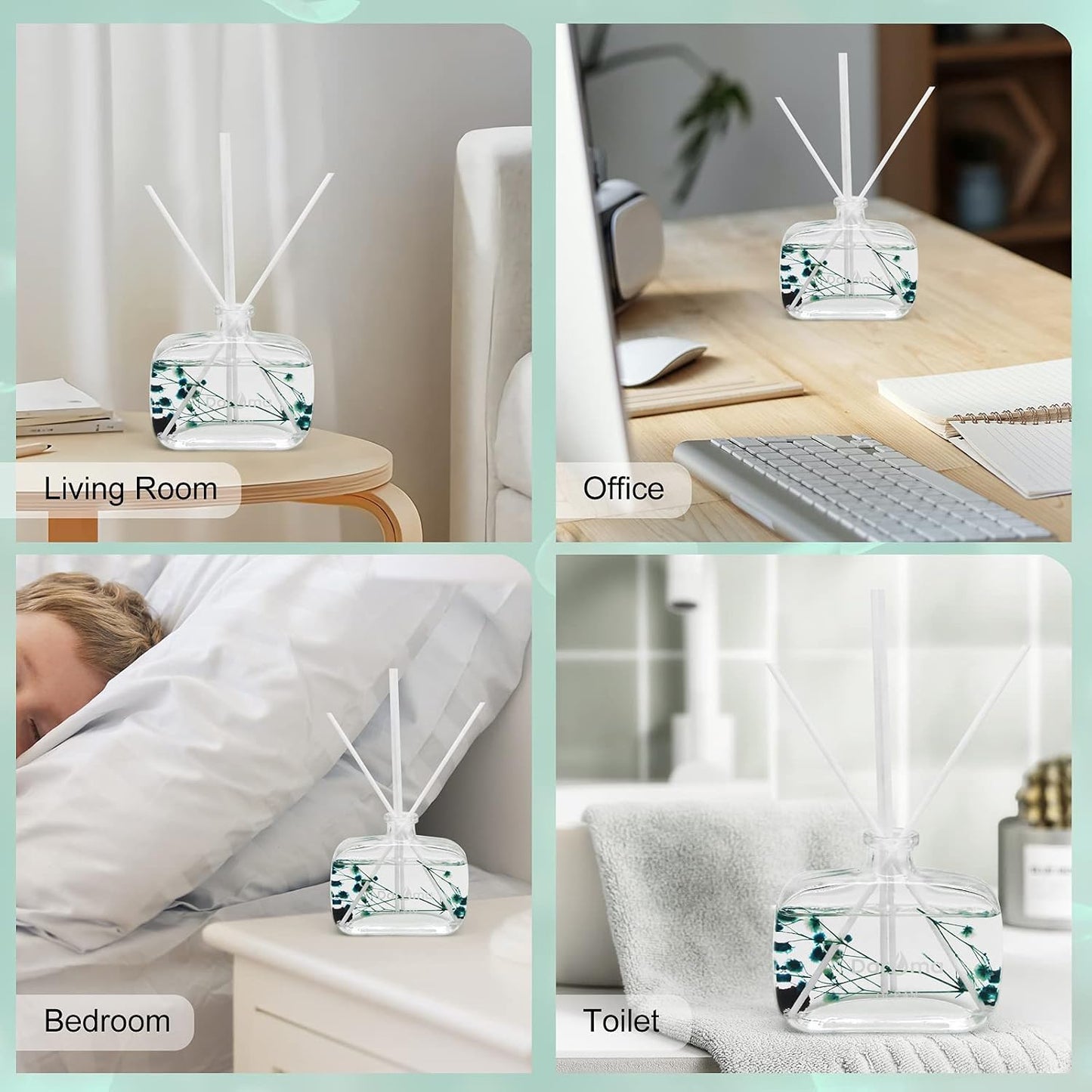 Reed Diffuser Set with Sticks, Daroma Dried Flowers Aromatherapy Reed Diffuser with Nature Essential Oil, Fragrance Scent Diffuser for Home Décor & Office, for Birthday,Christmas,Ocean Mist