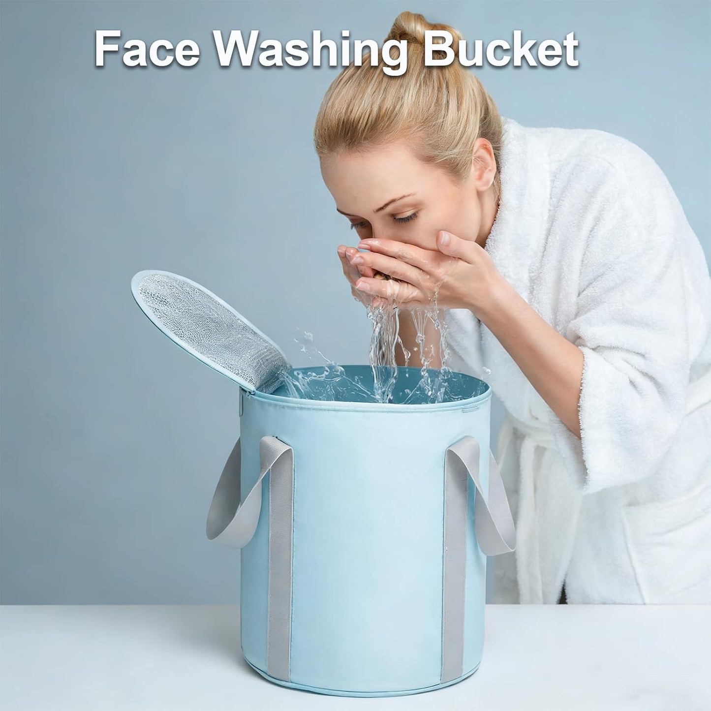 Insulated Collapsible Foot Soak Tub Foldable Bucket Home Travel Pedicure | Heat Retain insulated leakproof foldable basin for foot soak, water storage, laundry, pet bath and outdoor shower
