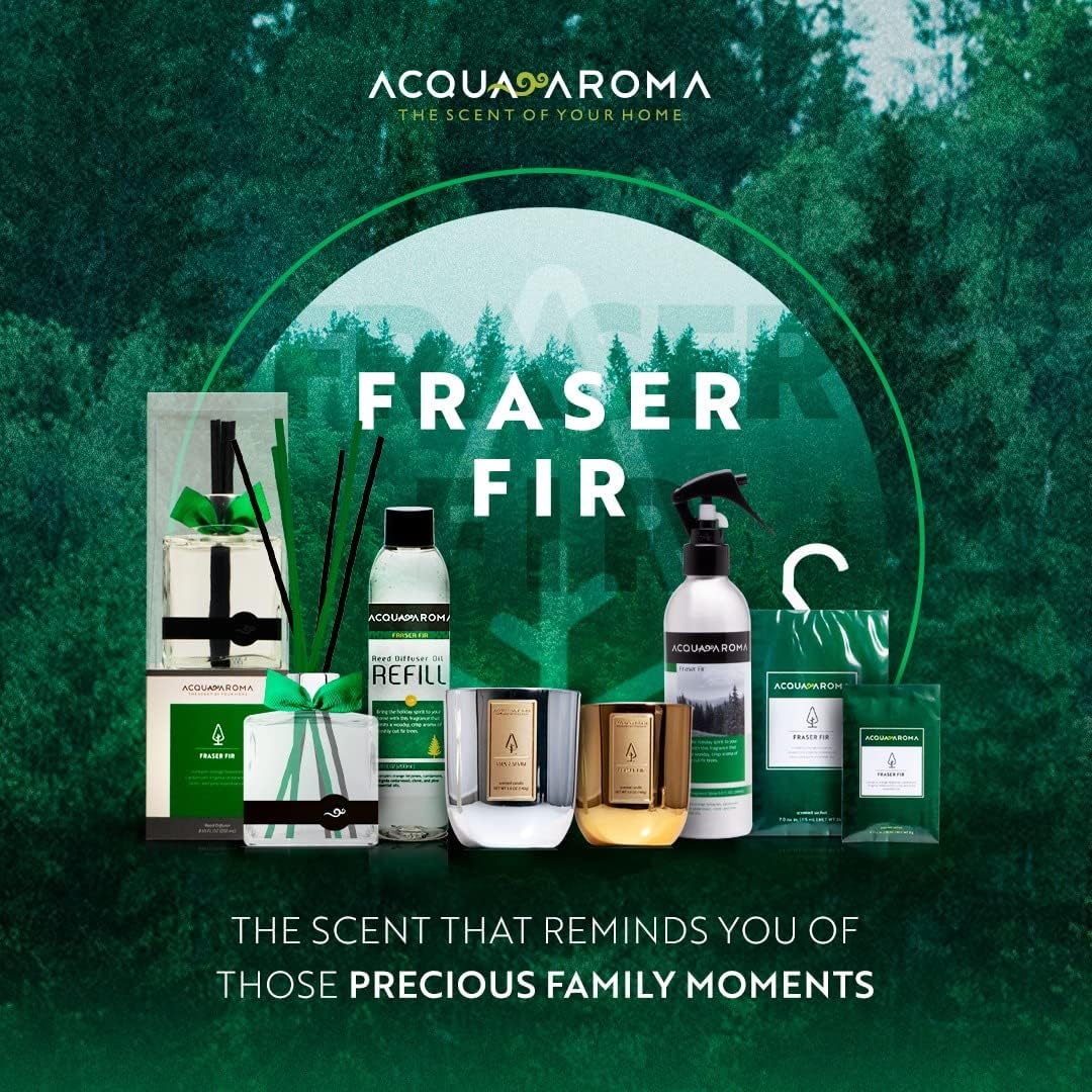 Acqua Aroma Fraser Fir Reed Diffuser Oil Refill 6.8 FL OZ (200ml) Contain Essential Oils. Fraser Fir Christmas Scent