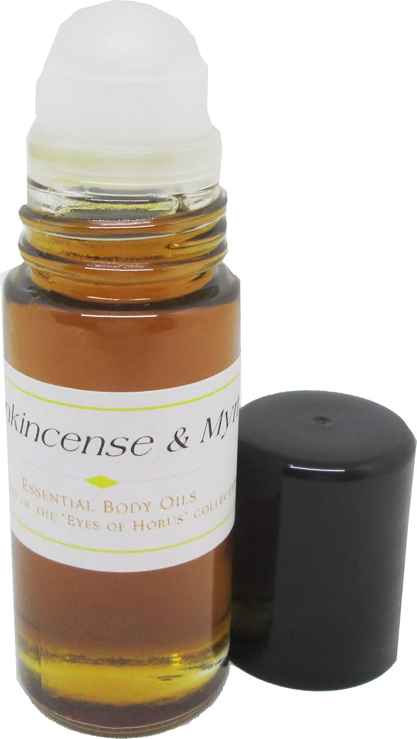 Frankincense & Myrrh Scented Body Oil Fragrance [Roll-On - Brown - 1 oz.] - ID#6324