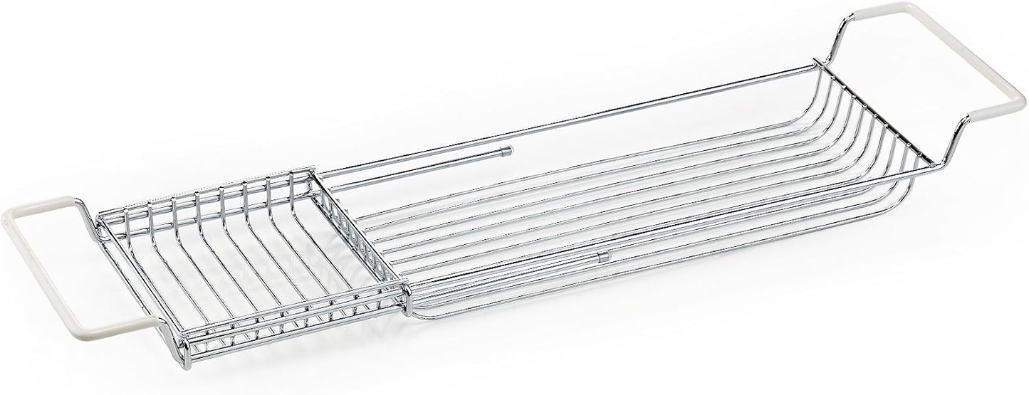 Home Intuition Stainless Steel Expandable Shower Bathtub Tray Over the Clawfoot Tub Bath Caddy