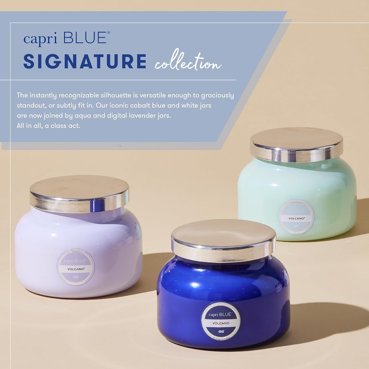 Capri Blue Volcano Printed Travel Tin Jar Candle - Luxury Candle with a Long Lasting Soy Wax Blend - Scented with Tropical & Fruity Fragrance (Aqua Color, 8.5 oz)