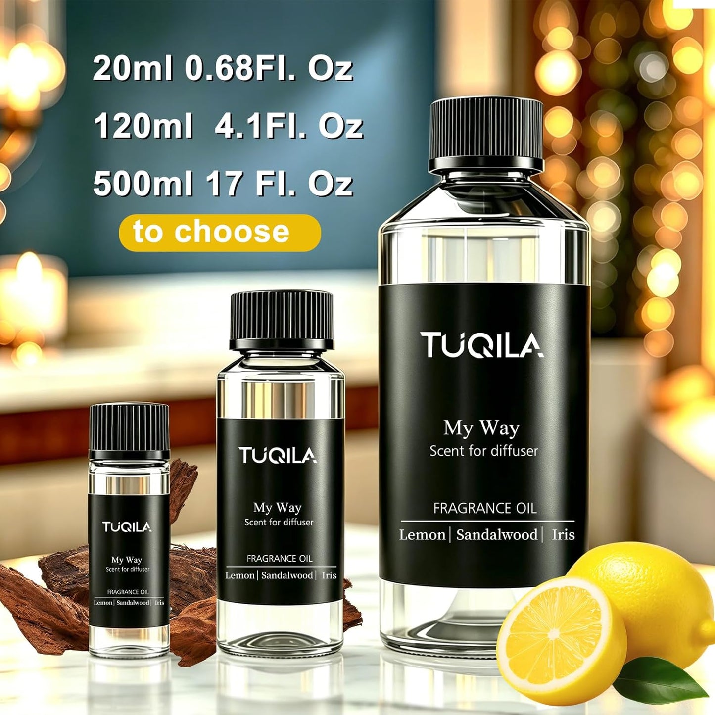 Hotel Luxury Waterless Diffuser Oil My Way 20ML Sampler, Essential Scent Oil Usage Cold Air Waterless Diffuser, Scents Oils Home Fragrance Refill