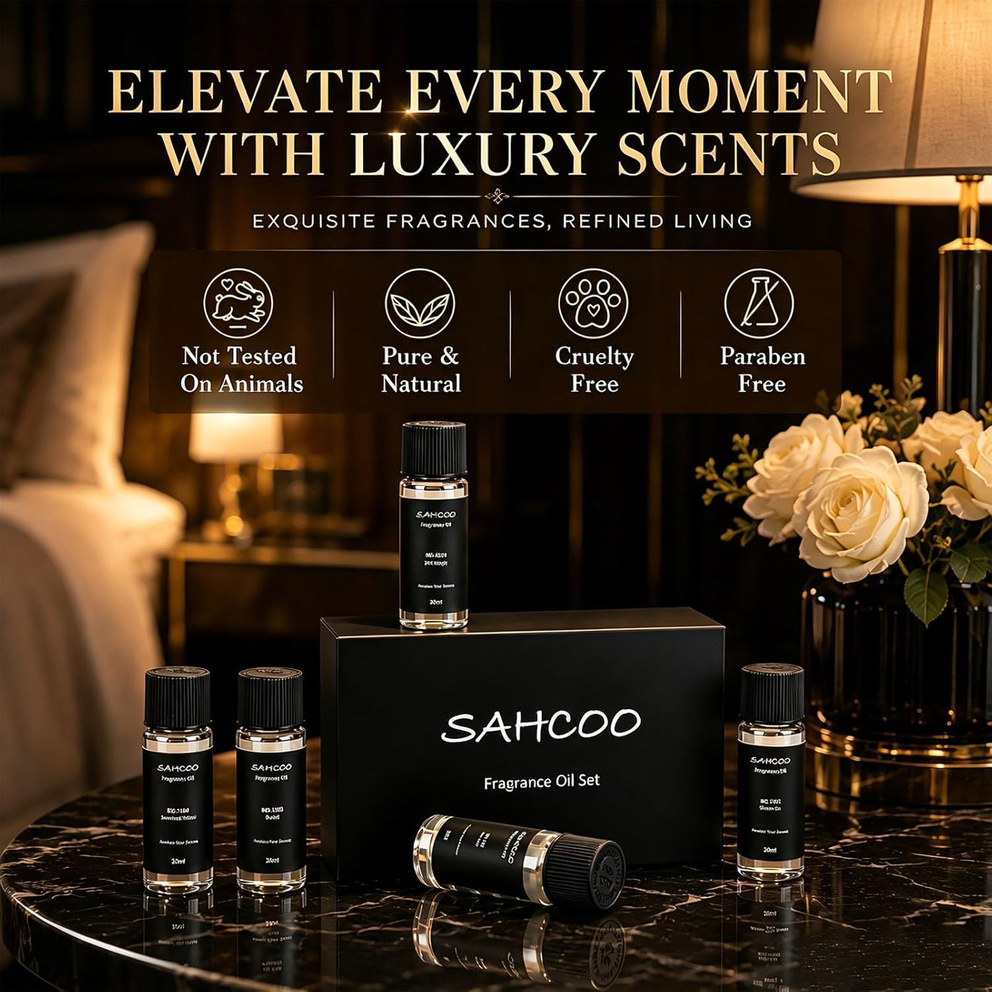 Hotel Diffuser Oil Set Inspired by 5-Star Hotel Scent, Most Popular Fragrance Oil 120ml, Natural Aromatherapy Oils for Cars & Home Products, Room Sprays (5 scents Set)