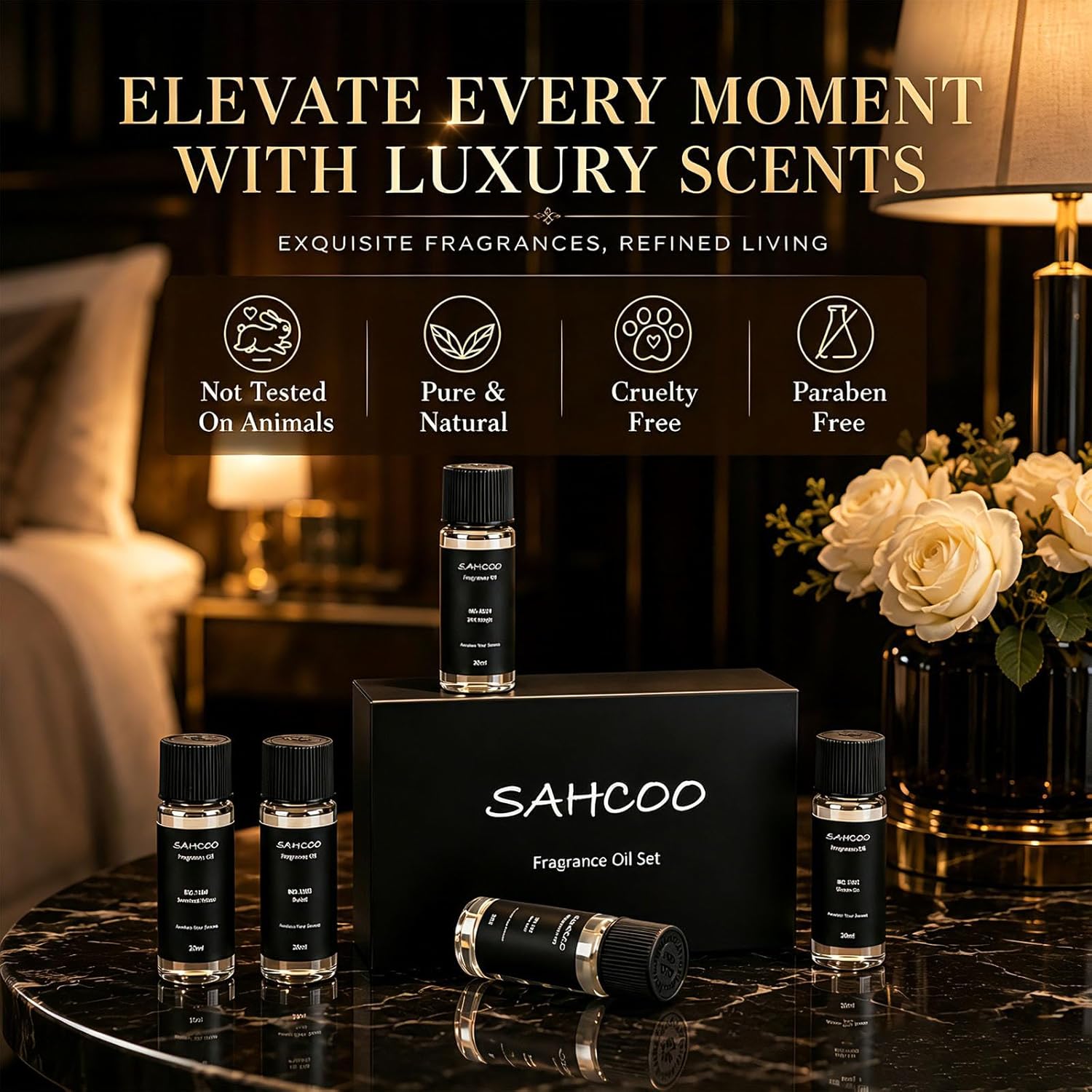 Hotel Diffuser Oil Set Inspired by 5-Star Hotel Scent, Most Popular Fragrance Oil 120ml, Natural Aromatherapy Oils for Cars & Home Products, Room Sprays (5 scents Set)