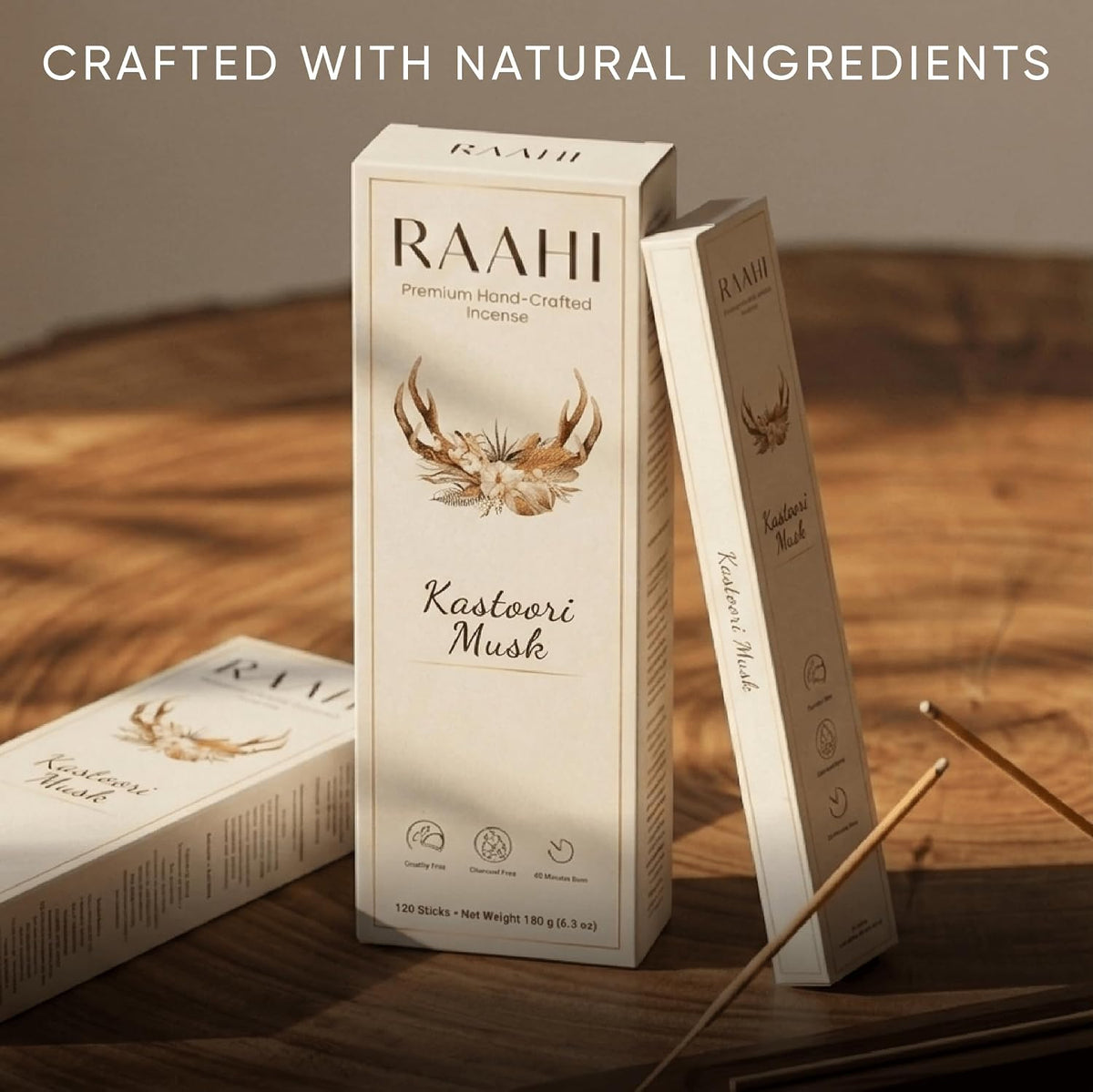 RAAHI Musk Incense Sticks with Holder