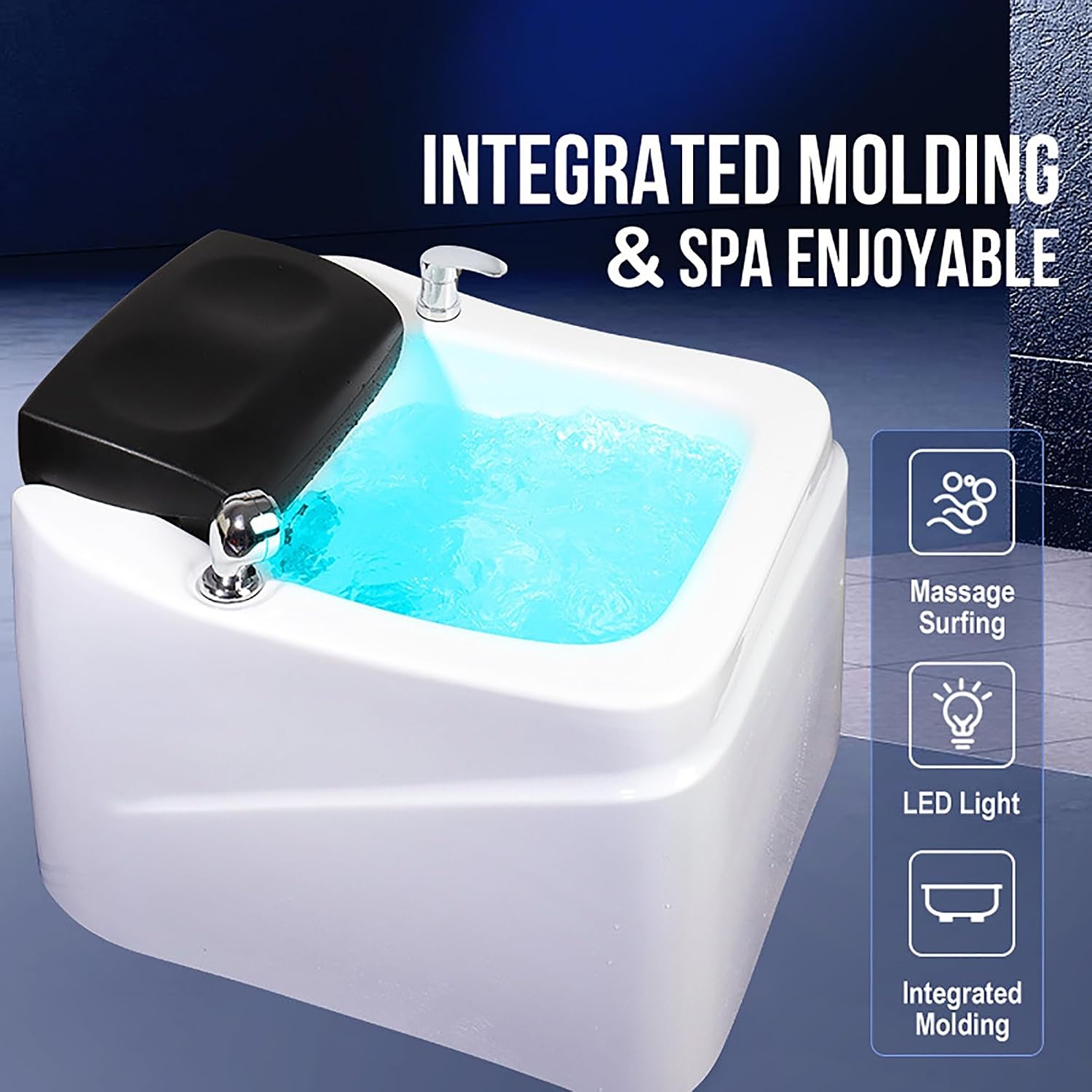 Acrylic Foot Bath, Foot spa and Massager with Heater, Foot Spa Massager Pedicure Bath Pamper Your Feet with Heat, Bubbles and Massaging Tools All in One Home Salon