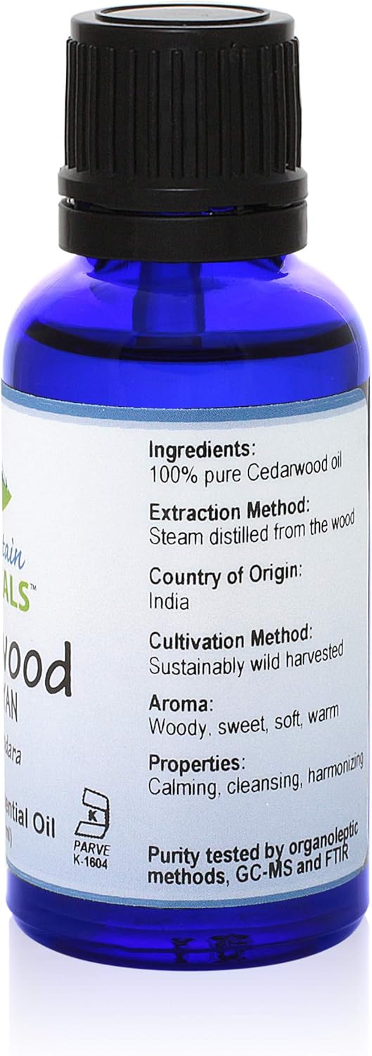 Cedarwood (Cedrus Deodara) Essential Oil - Pure Natural & Kosher - 1 fl oz Bottle