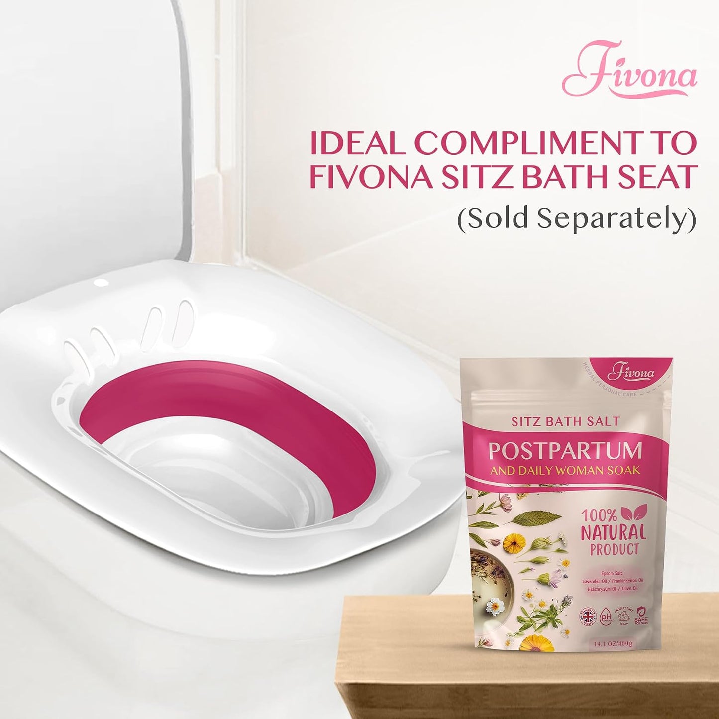 Postpartum Care Sitz Bath Salt - Soak Blend Epsom Salt with Essential Oils, Soothing Hemorrhoid Treatment, Perineal Healing After Birth, New Mom Essentials for Natural Post Partum Recovery