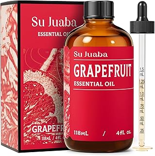 SU JUABA Grapefruit Essential Oil 4 Fl Oz, 100% Pure Natural for Massage, Diffuser, Aromatherapy, Hair & Skin Care - 118ML