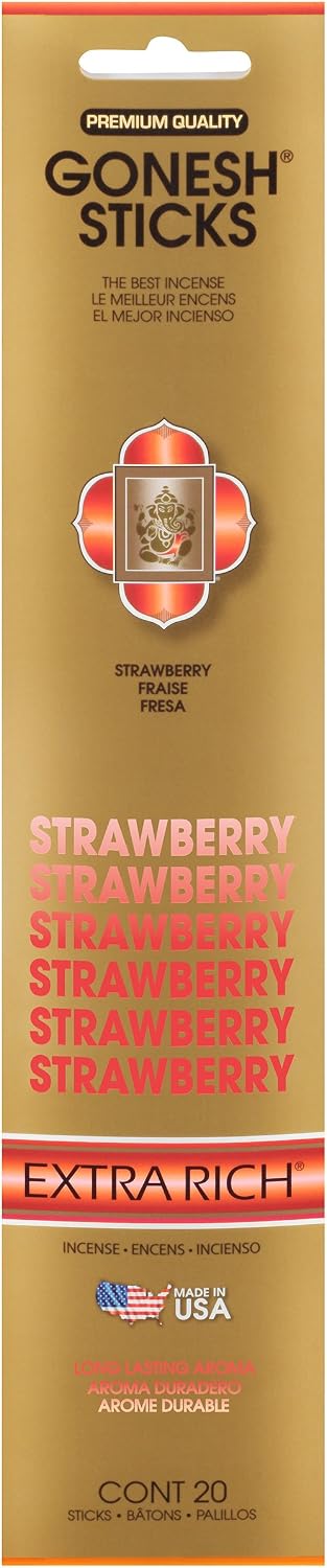 Gonesh Collection Strawberry-Extra Rich Incense, Gold,GOXRST