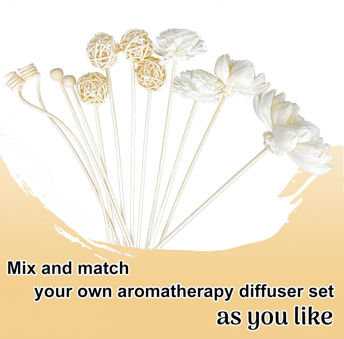 42PCS Reed Diffuser Sets | Natural Rattan Flower Reed Fragrance Diffuser Set | Fragrance Diffuser Replacement Rattan Sticks | Home Decor
