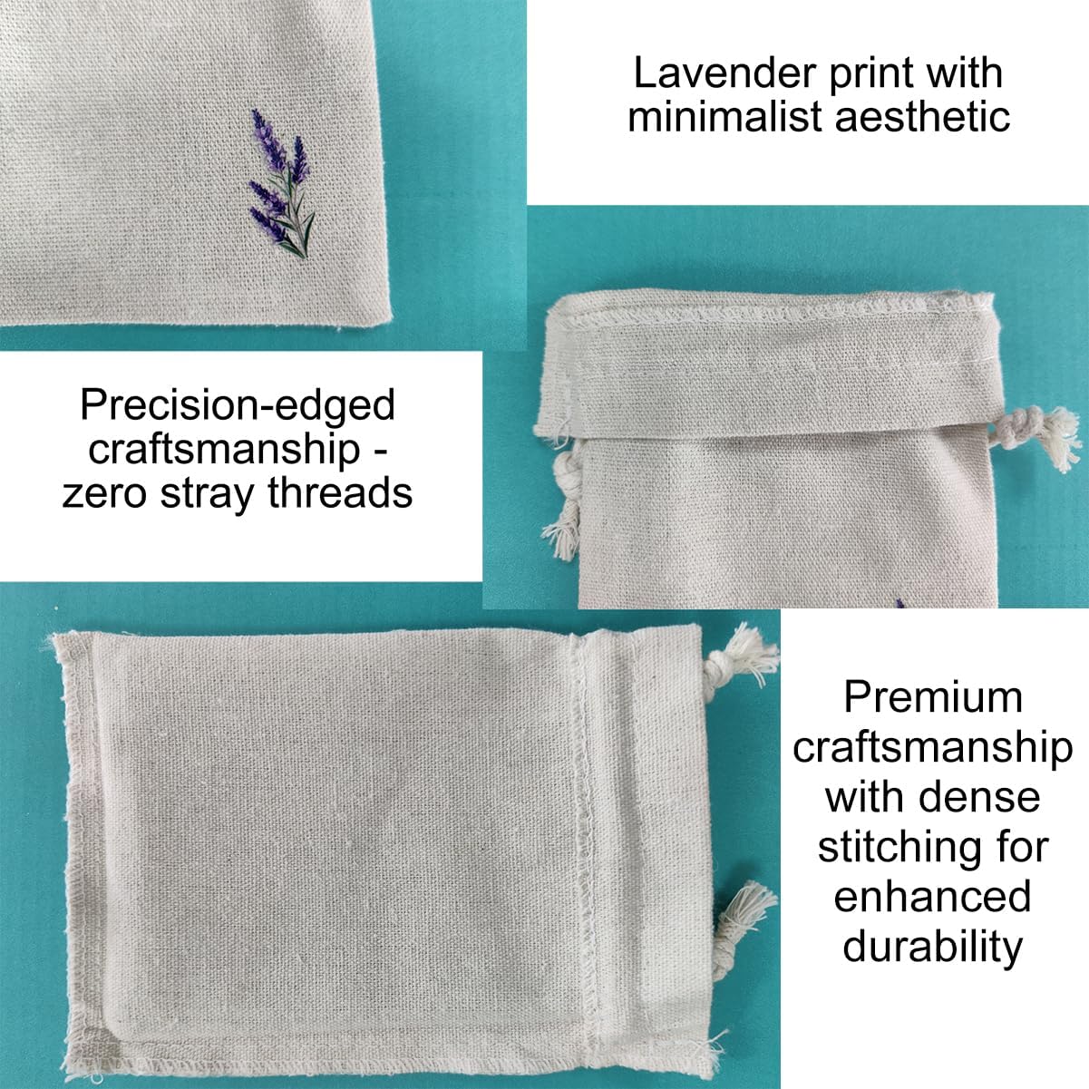 Daclubmenxy 20 PCS Lavender Bags, lavender sachets, Sachet Empty Bag, Drawer Sachets, with Drawstring Cotton Pouch for Filling Spice Jewellery Wedding Clothes Storage (Off-White, 4x6 in)