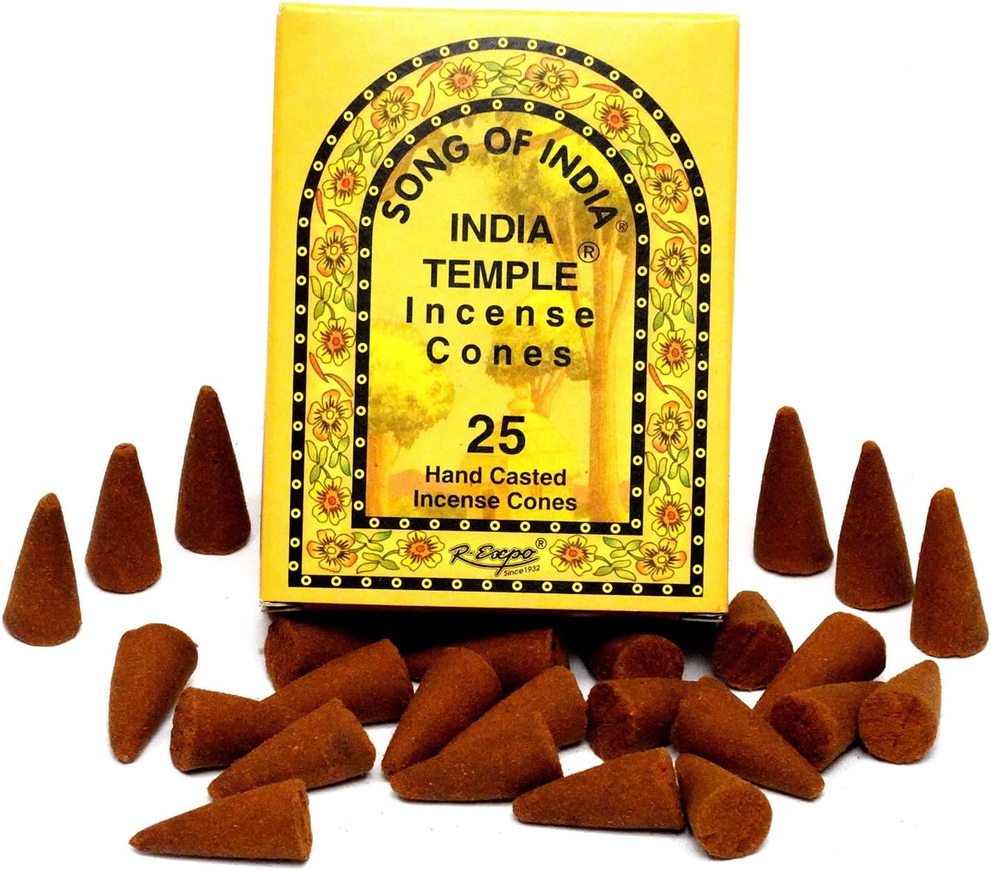 Song of India - India Temple Incense Cones. Box of 25