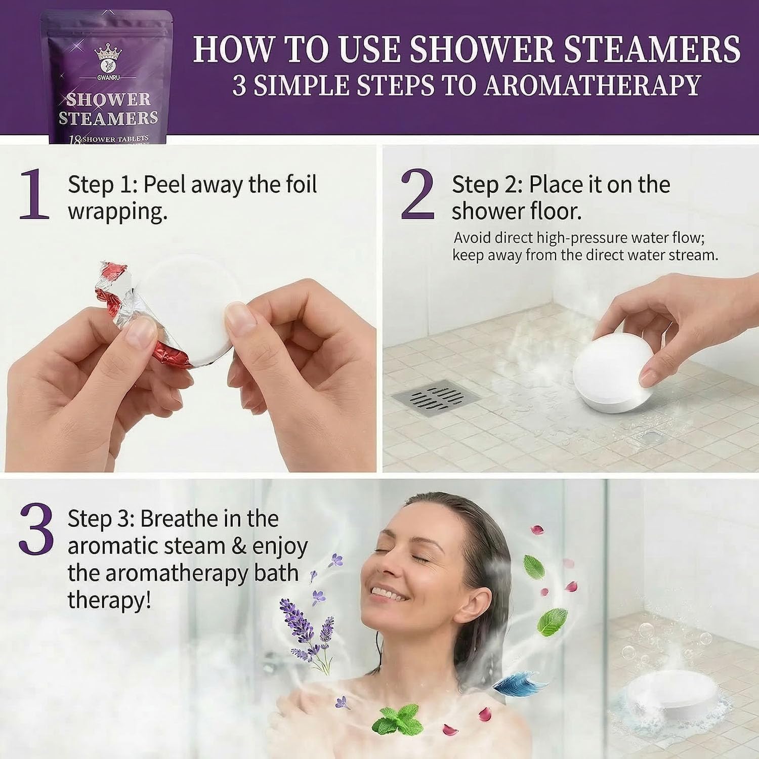 Shower Steamers Aromatherapy 18 Pack, Shower Bombs Gift Set for Women & Men, Essential Oil Shower Steamer with Lavender, Eucalyptus, Mint, Rose, Ocean & Chamomile