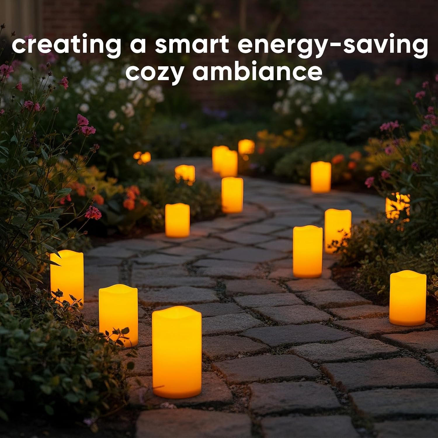 Amagic Flameless Candles Dusk to Dawn Sensor, Outdoor Waterproof Candles Battery Operated, Auto On/Off Flickering Fake LED Pillar Candle for Patio, Yard, Porch, Entryway, Lantern Decor, D3” x H4”5”6”