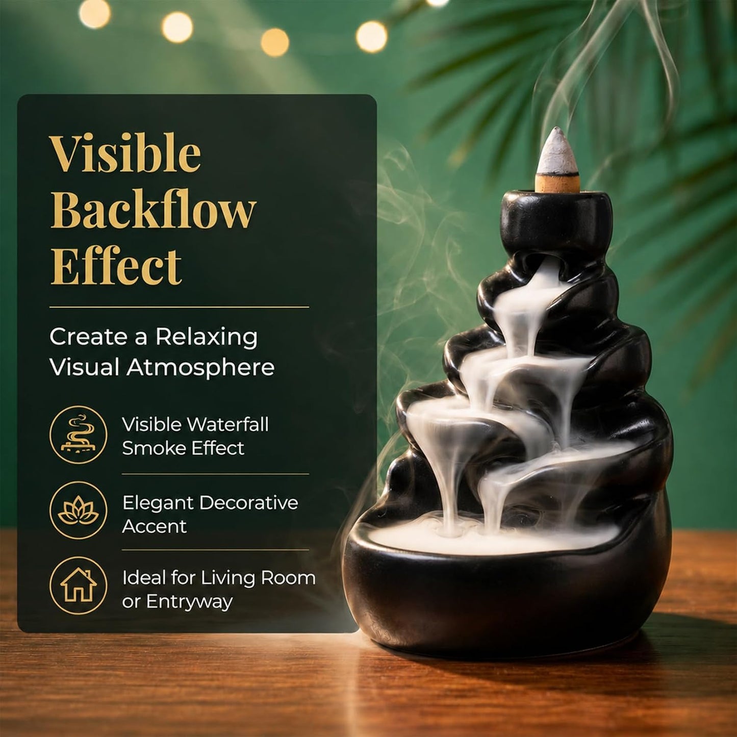 Sukh Backflow Incense Cones for Waterfall - Waterfall Scented Incense Cone 108 PCS Backflow Smoke Burning Cone Incense Bulk 6 Different Incense Waterfall Cones for Backflow Waterfall Incense Burner
