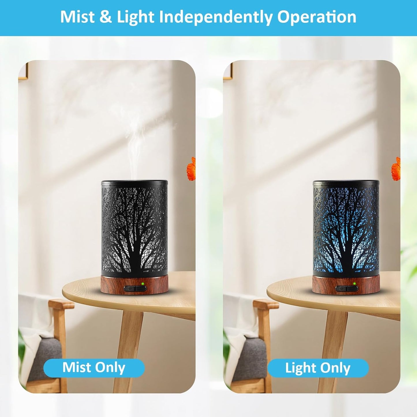 Oil Diffuser & Essential Oils Set - Oil Diffuser 150ml with 6 Essential Oils Set, Aromatherapy Cool Mist Oil Diffusers for Essential Oils, Auto Shut-Off，7 Colors Night Light,Gifts for Mom