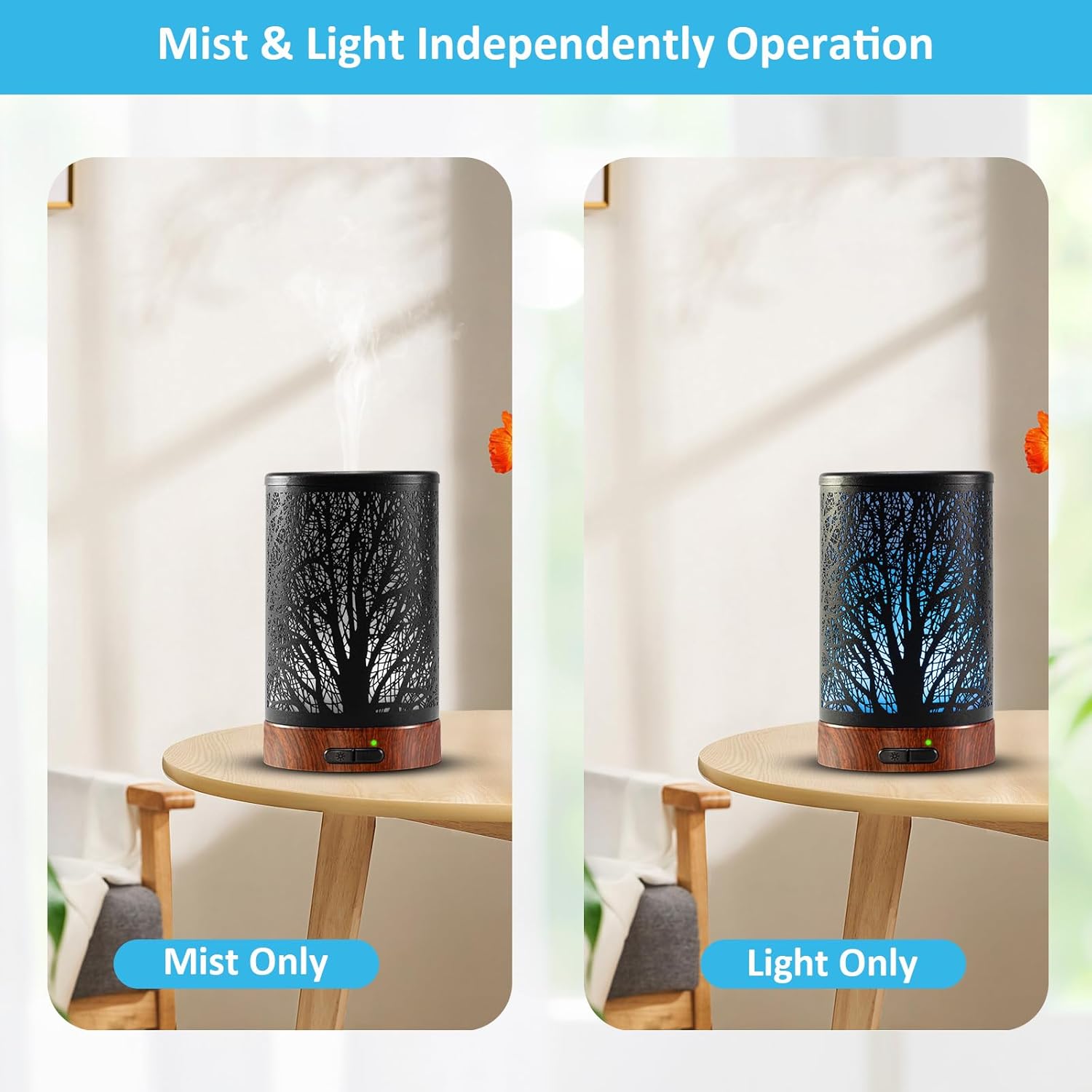 Oil Diffuser & Essential Oils Set - Oil Diffuser 150ml with 6 Essential Oils Set, Aromatherapy Cool Mist Oil Diffusers for Essential Oils, Auto Shut-Off，7 Colors Night Light,Gifts for Mom