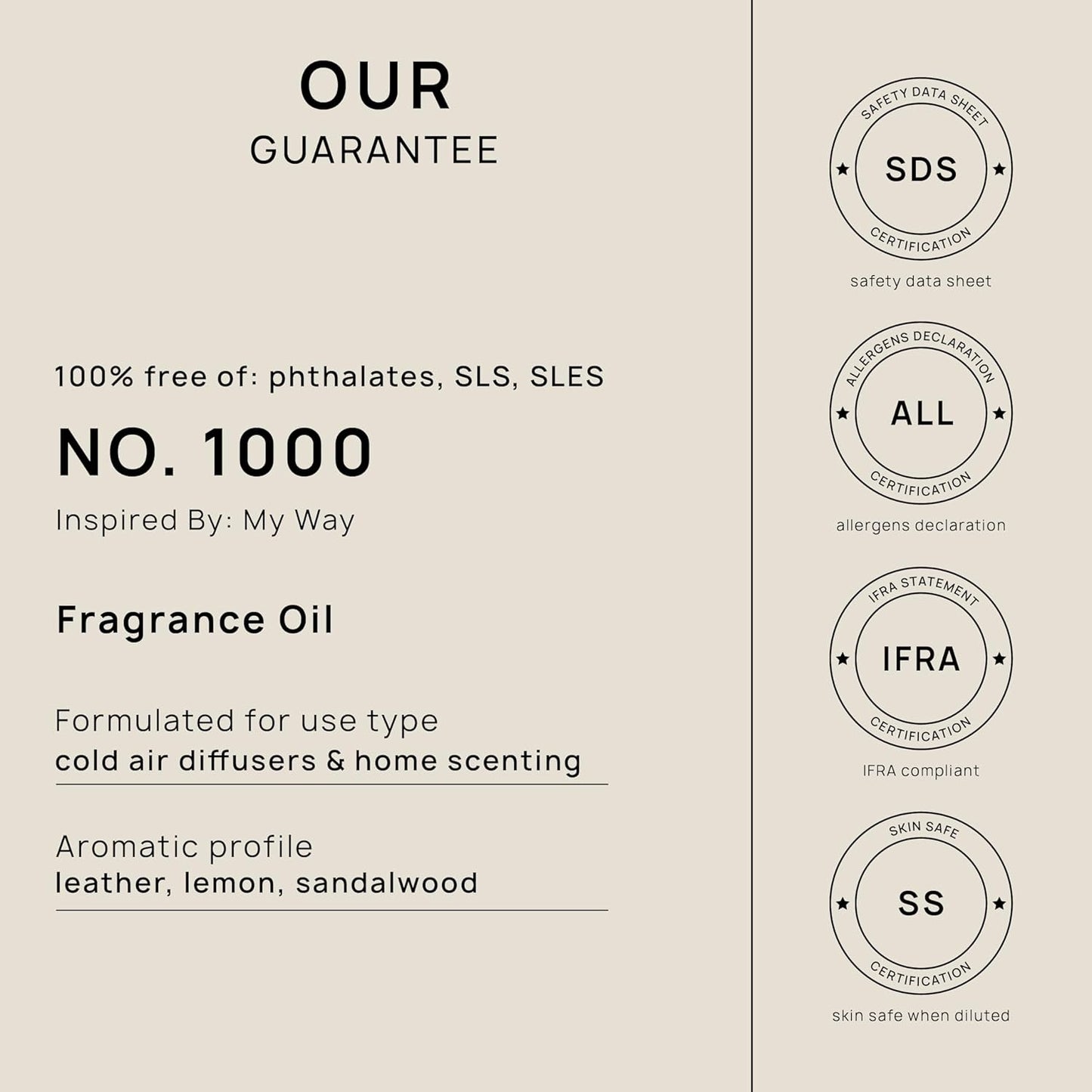 VINEVIDA [32 Fl Oz] Scent № 1000 Inspired by My Way Diffuser Oil; Hotel Scents for Cold Air Diffuser - Waterless Diffuser Oil