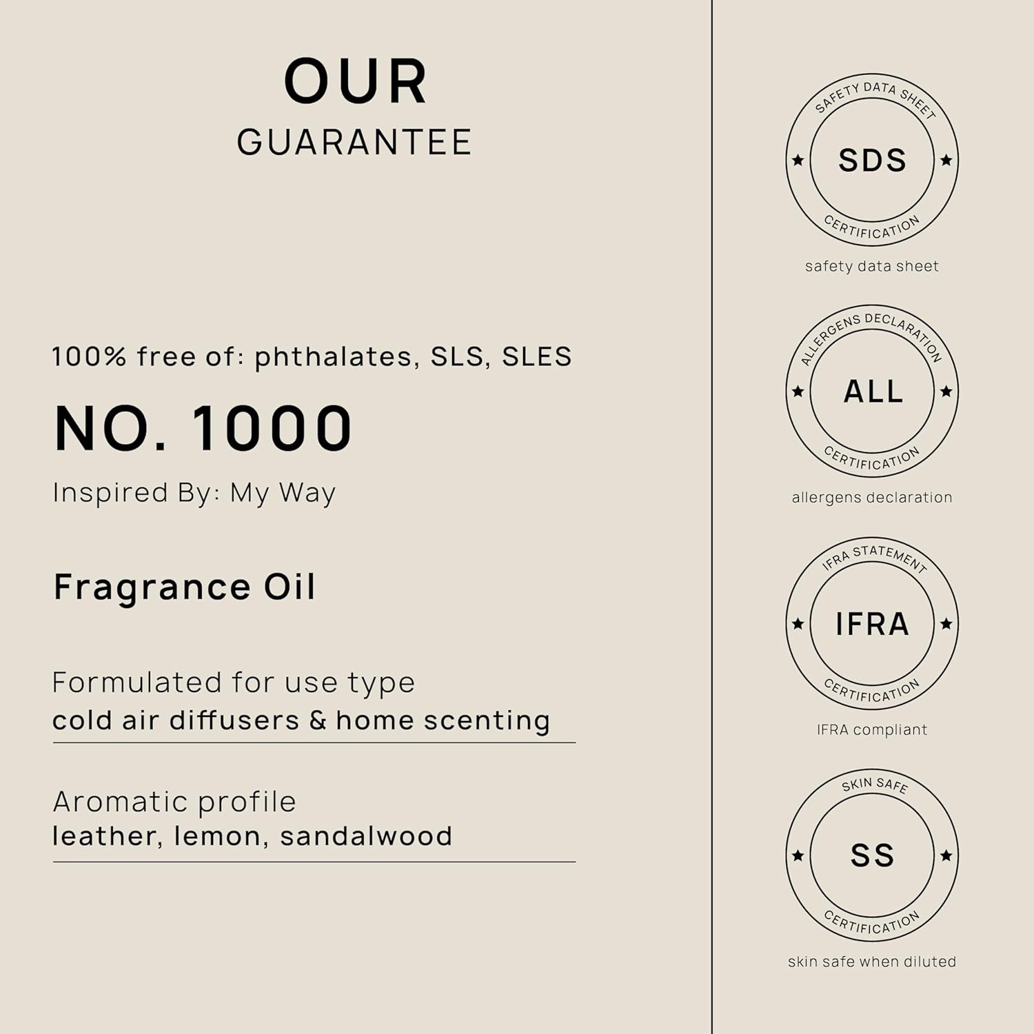 VINEVIDA [32 Fl Oz] Scent № 1000 Inspired by My Way Diffuser Oil; Hotel Scents for Cold Air Diffuser - Waterless Diffuser Oil