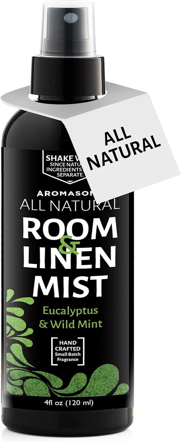 Aromasong Eucalyptus & Wild Mint Linen and Room Spray, Natural Aromatic Mist, Relax Your Body & Mind, Perfect as a Bathroom Spray Air Freshener Pillow Mist