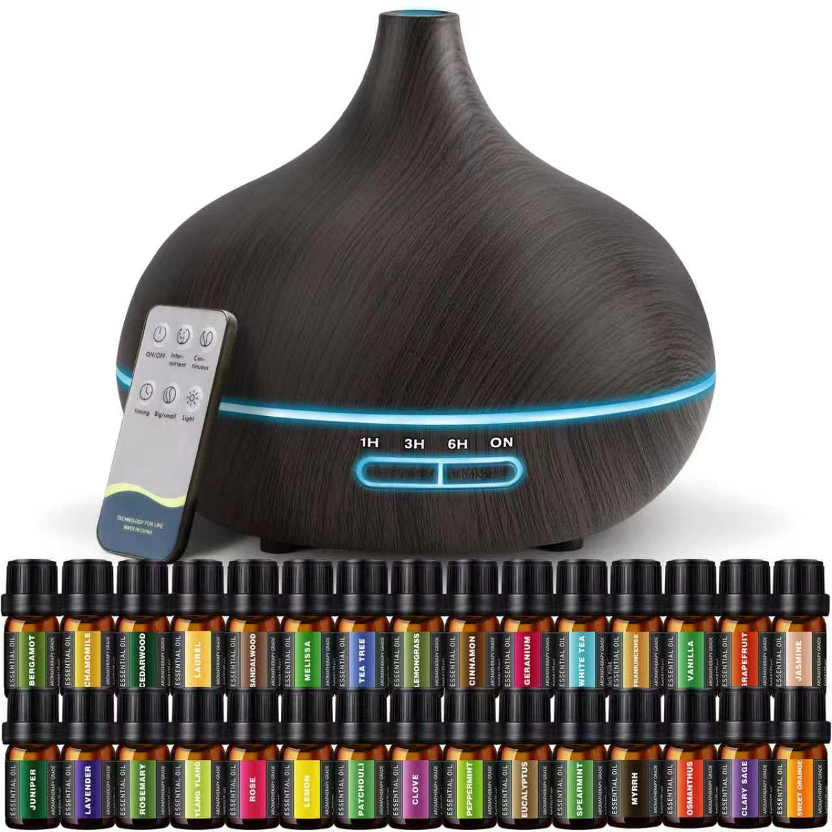 SACATR 550ml Oil Diffuser with 30x5 mL Essential Oils