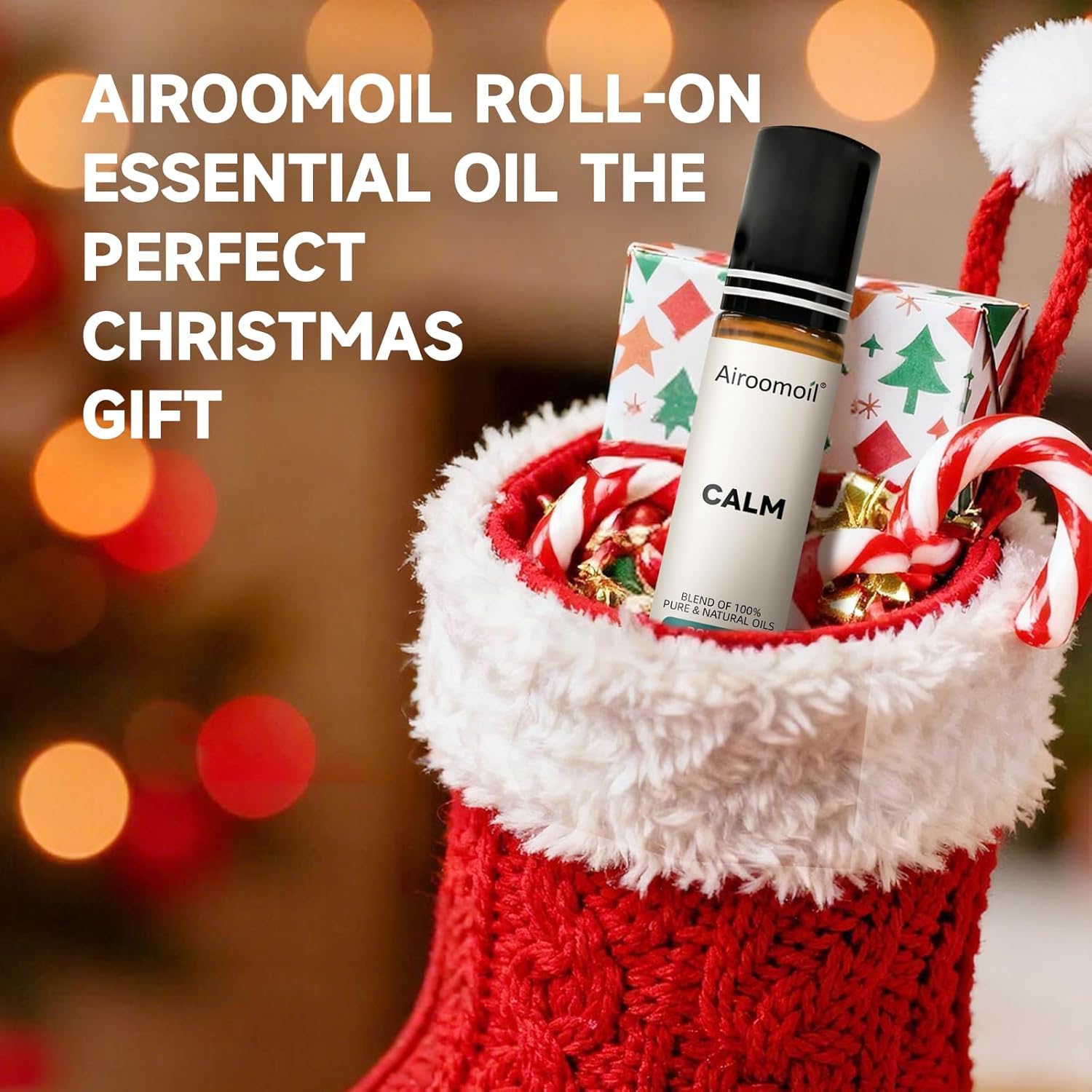 Calm Essential Oil Roll-On – 0.33 Oz Portable Travel Size, 100% Natural, Gentle Floral-Citrus Aroma for Aromatherapy & Self Care – Pre-Diluted Rollerball, Skin-Friendly – Gift for Women