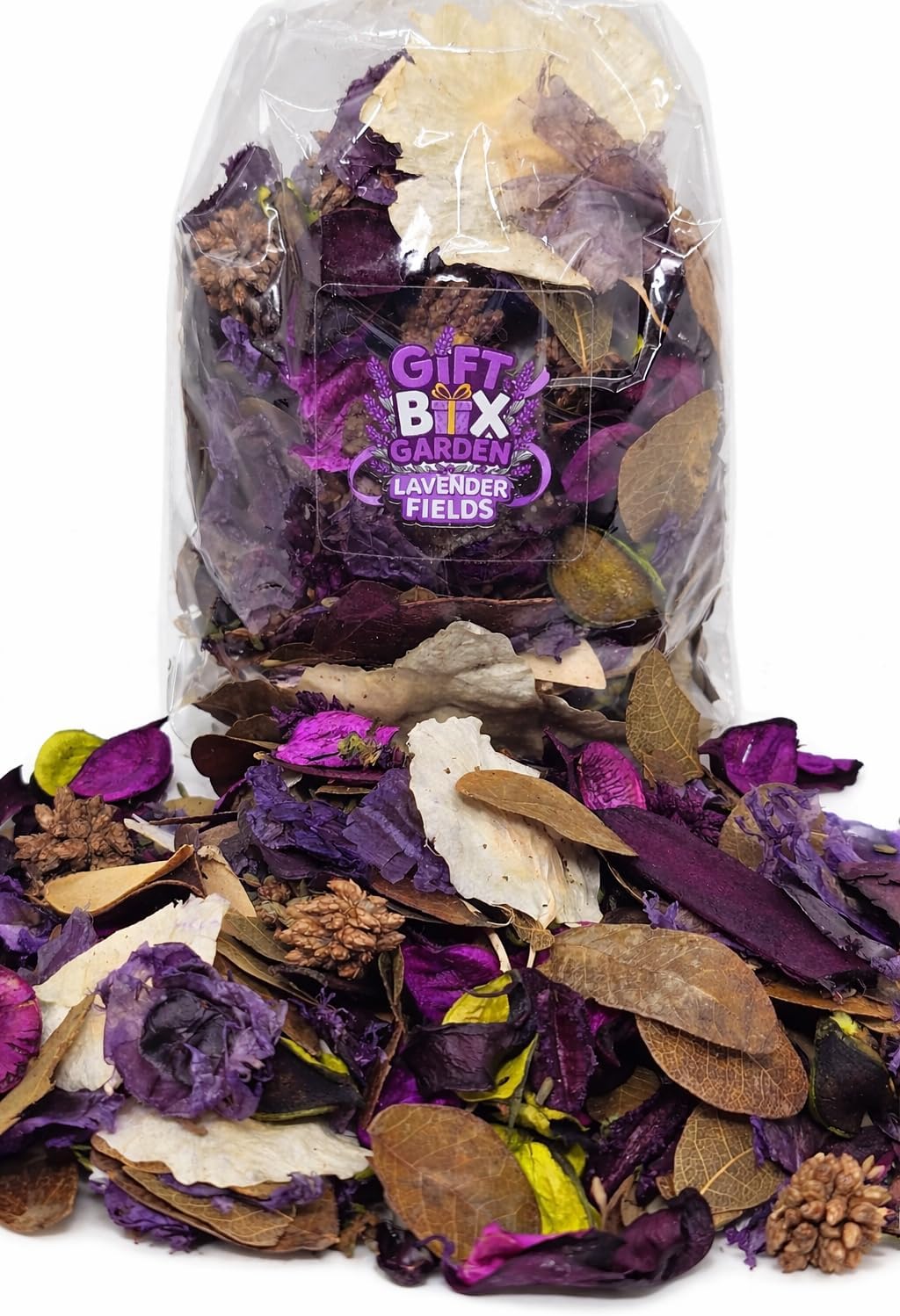 Lavender Fields Decorative Potpourri (4 oz) | Fresh Lavender Scented Home Fragrance for Baskets, Bowls, Displays & Seasonal Décor | Gift Box Garden Spring & Summer Potpourri