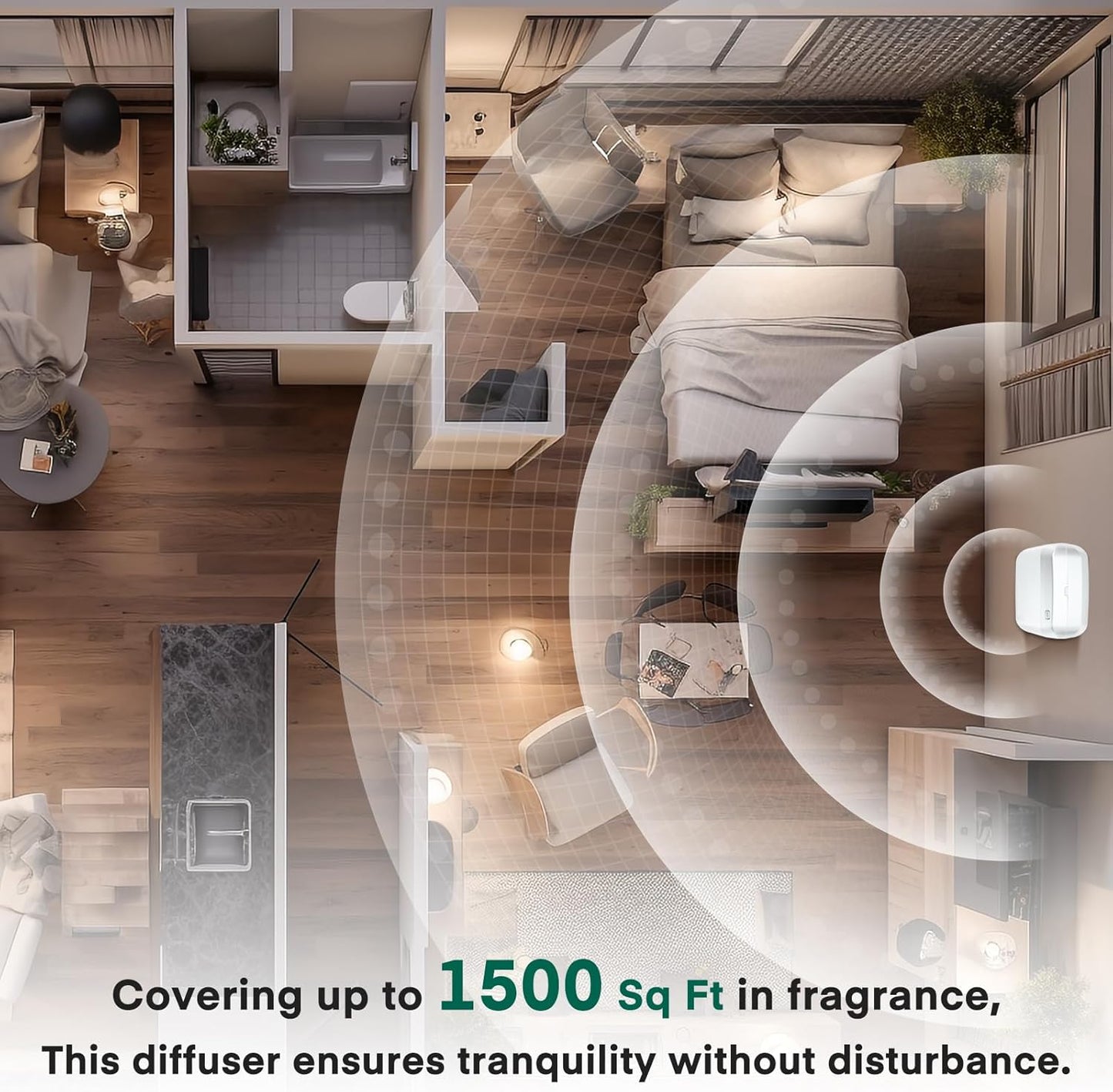 Smart Waterless Diffuser Air Machine, Scent Diffuser with Smart Cold Air Tech, 400ML Capacity and 1500 Sq Ft Coverage, Scent Dispenser for Large Room, Offices, Hotel and Spa