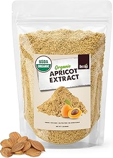 Berrilys Organic Bitter Apricot Kernel Powder - Extract, Raw, Non-GMO and Vegan, 16 oz - High in Vitamin, Apricot pits, Kernels ideal for energy option, Natural Raw pits for Wellness Support