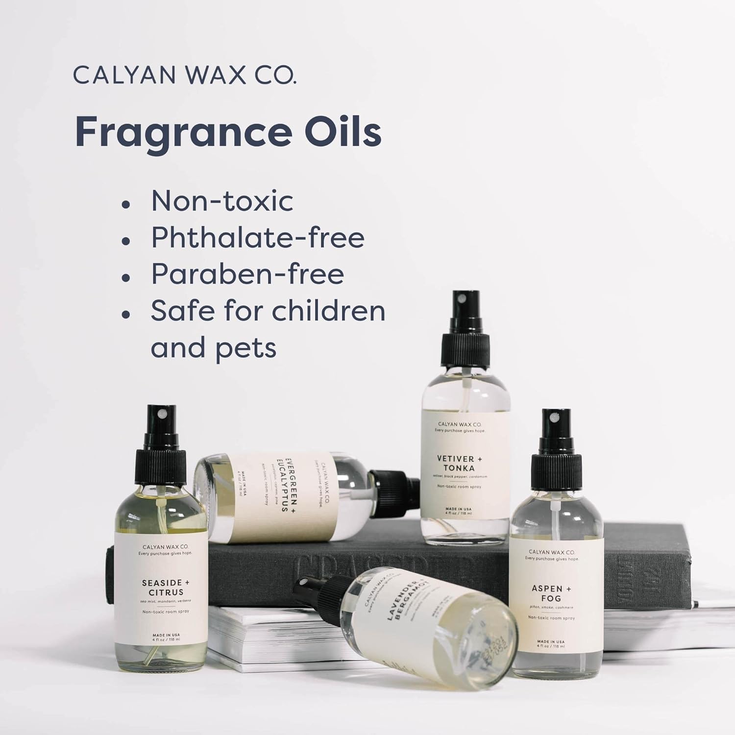 Calyan Wax Co. Evergreen & Eucalyptus Room Spray - Clean Air Freshener - Natural Room Deodorizer - Air Freshener Spray for Home - 4 fl oz