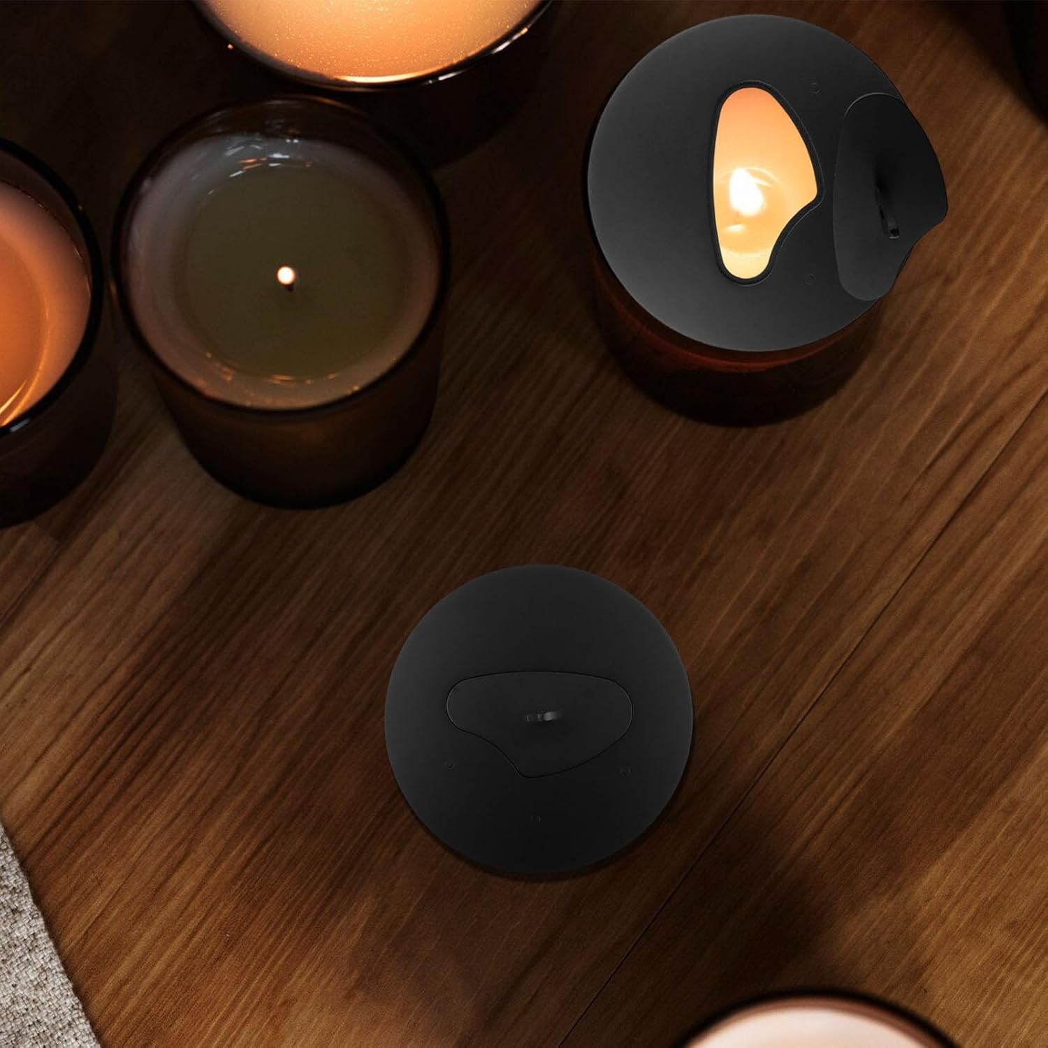 2Pcs Dia 3.15" Stainless Steel Candle Cover Black Cloud Shaped Candle Jar Lid