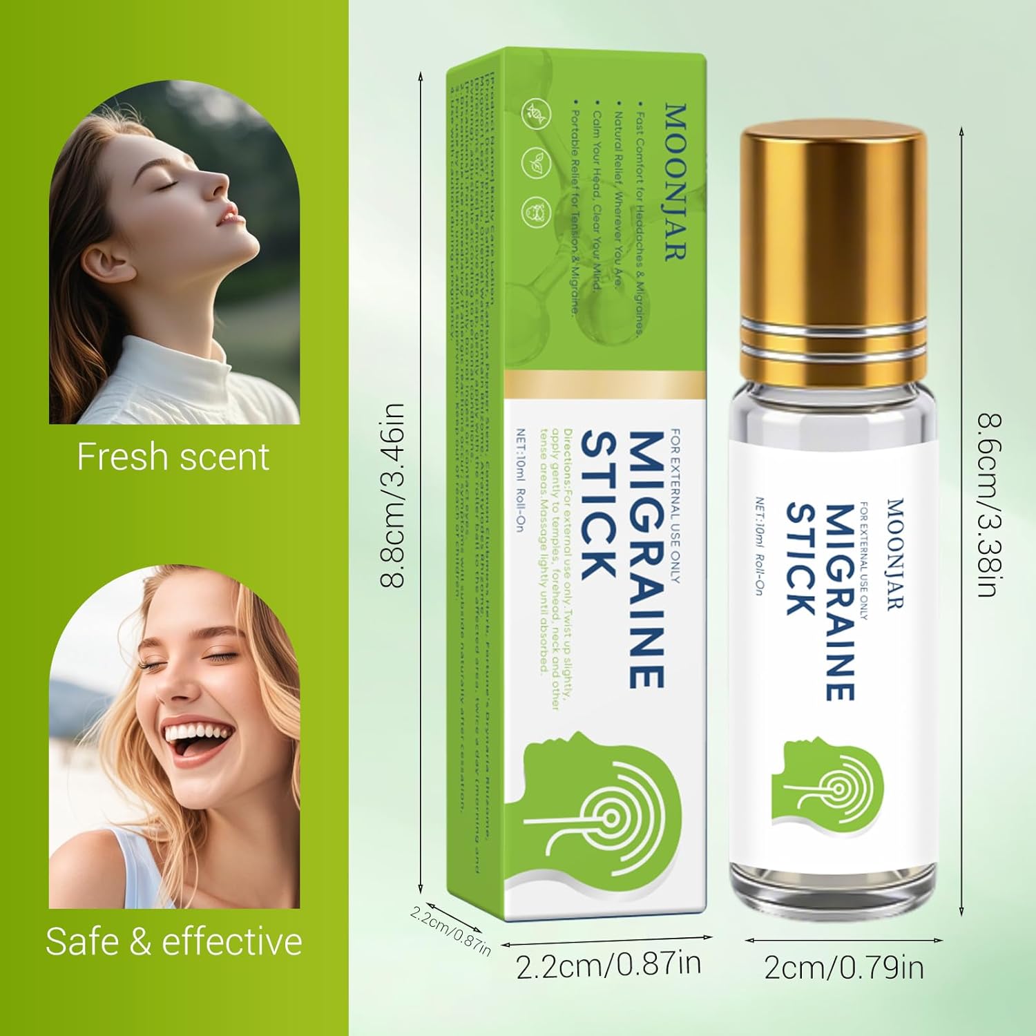 Comfort Stick, Migraine and Headache Essential Oil Roll-On - Peppermint Lavender