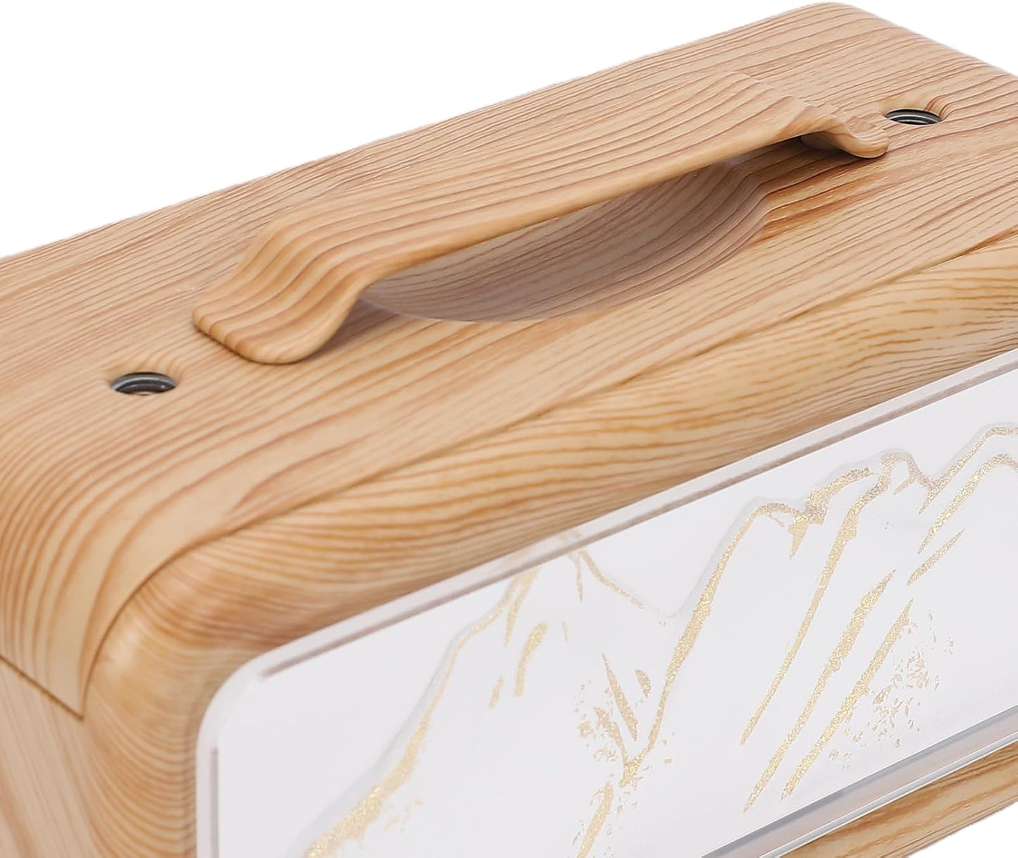 Essential Oil Diffuser Humidifier 600ml, Dual Spray Cool Mist Aromatherapy Diffuser with Light, Portable Fragrance for Home Bedroom Office, Light Wood Grain