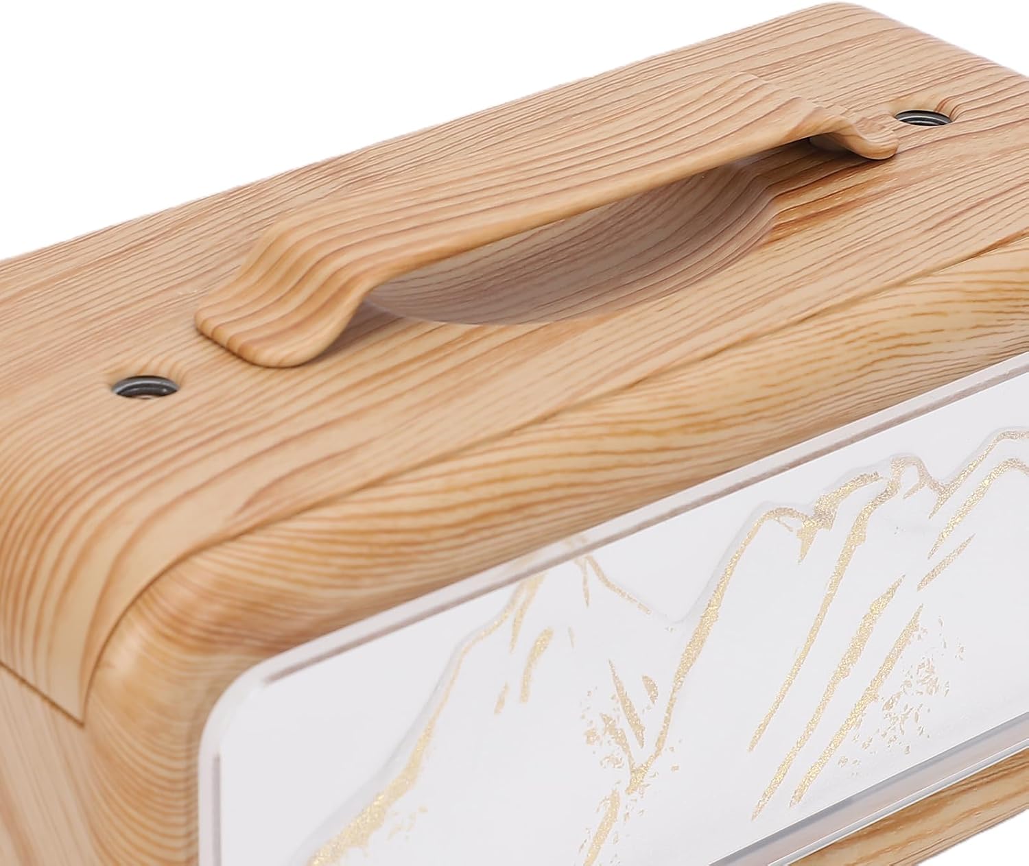 Essential Oil Diffuser Humidifier 600ml, Dual Spray Cool Mist Aromatherapy Diffuser with Light, Portable Fragrance for Home Bedroom Office, Light Wood Grain