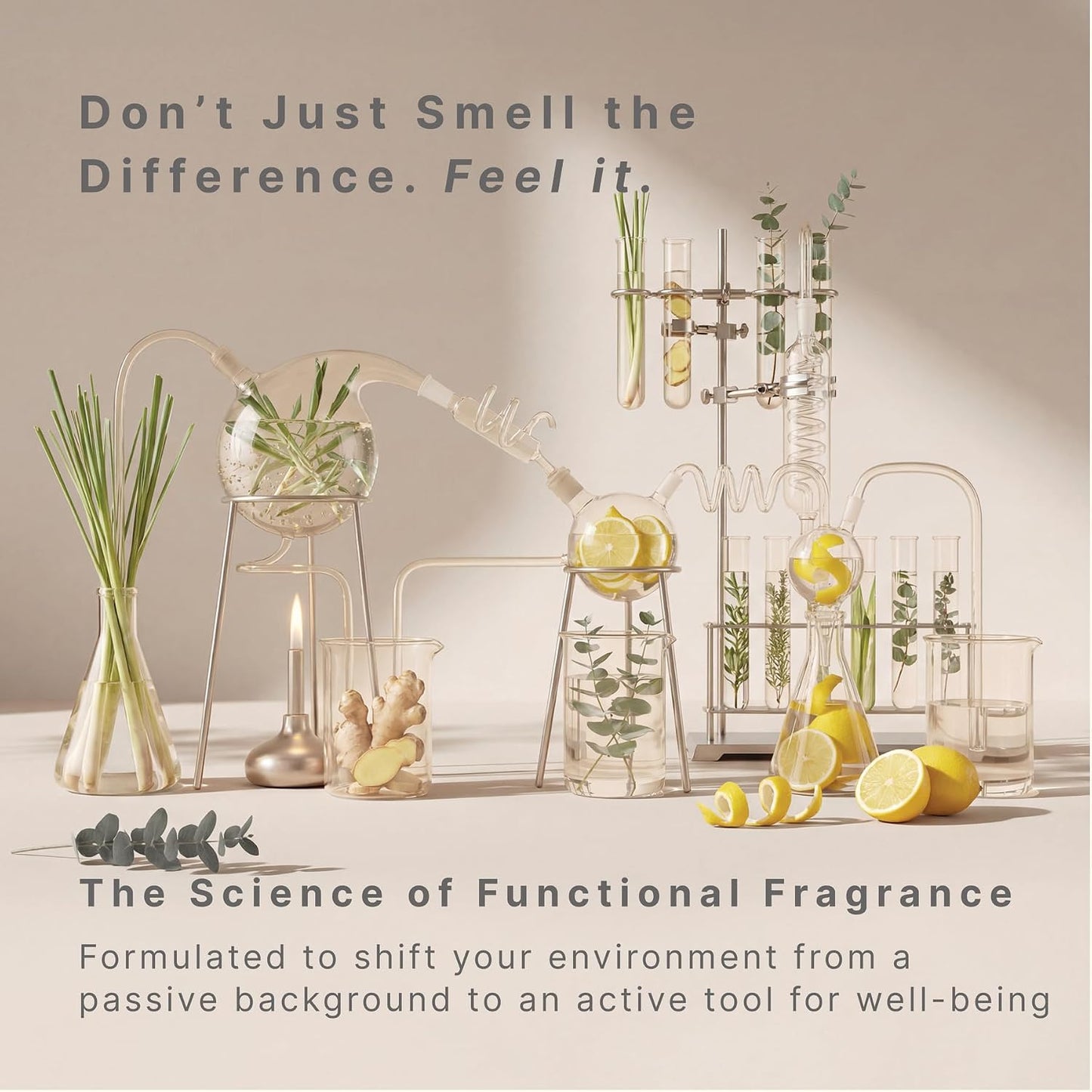 Homedics SereneScent Wellness Oil Refill for Waterless Diffusers, Lemon & Ginger, 15ml Plug & Play Fragrance Oil Bottle, Aromatherapy Scent Refill for Home, Office, Bedroom, Compact Diffusers