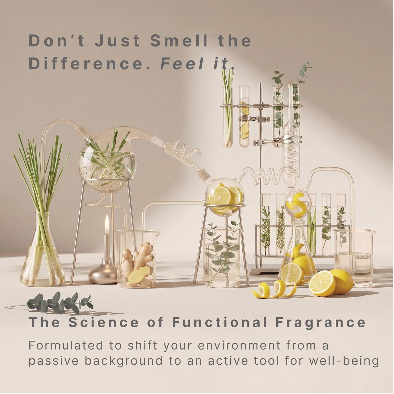Homedics SereneScent Wellness Oil Refill for Waterless Diffusers, Lemon & Ginger, 15ml Plug & Play Fragrance Oil Bottle, Aromatherapy Scent Refill for Home, Office, Bedroom, Compact Diffusers
