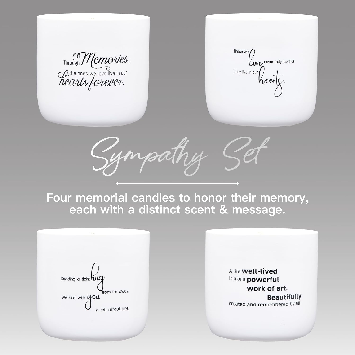 Sympathy Candle for Loss of Loved One - Those We Love Memorial Gifts in White Ceramic Jar - 40 Hour Natural Soy Wax Remembrance Candle - Gardenia Scented Bereavement, Grief & Condolence Present