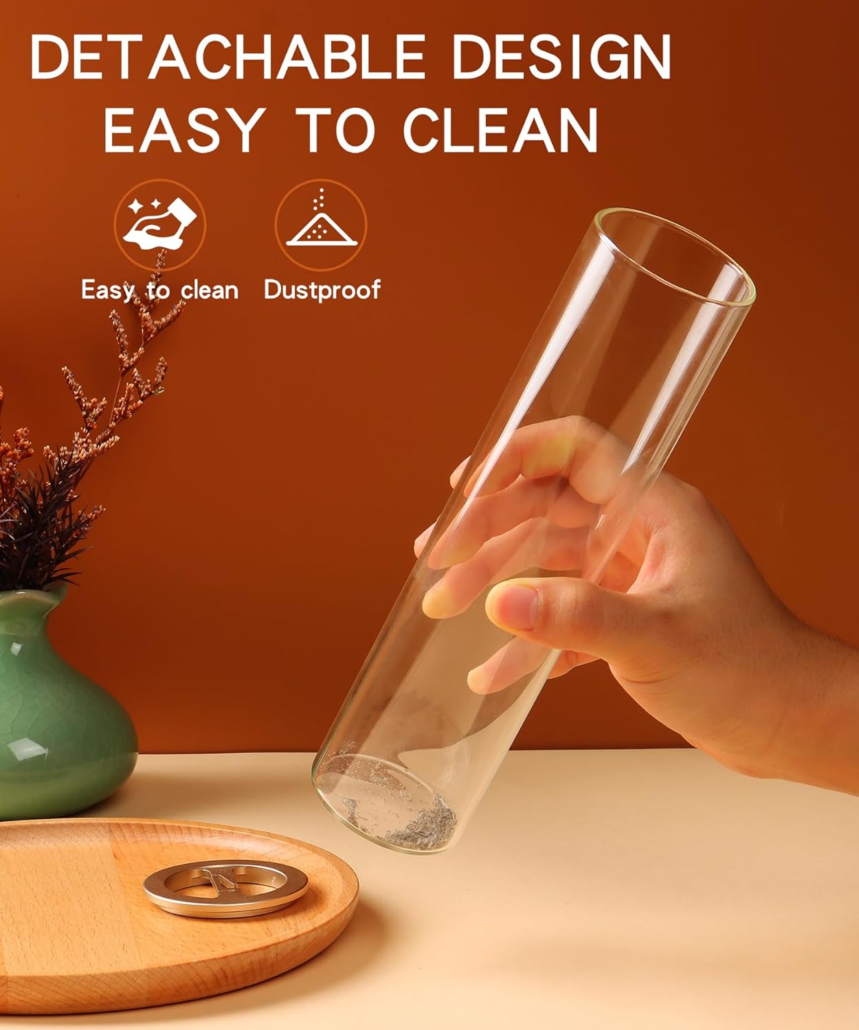 Eavida Incense Holder for Sticks [Anti-Ash Flying], Modern Insence-Stick Burner Holder with Removable Glass Ash Catcher, for Home Decor Yoga Meditation
