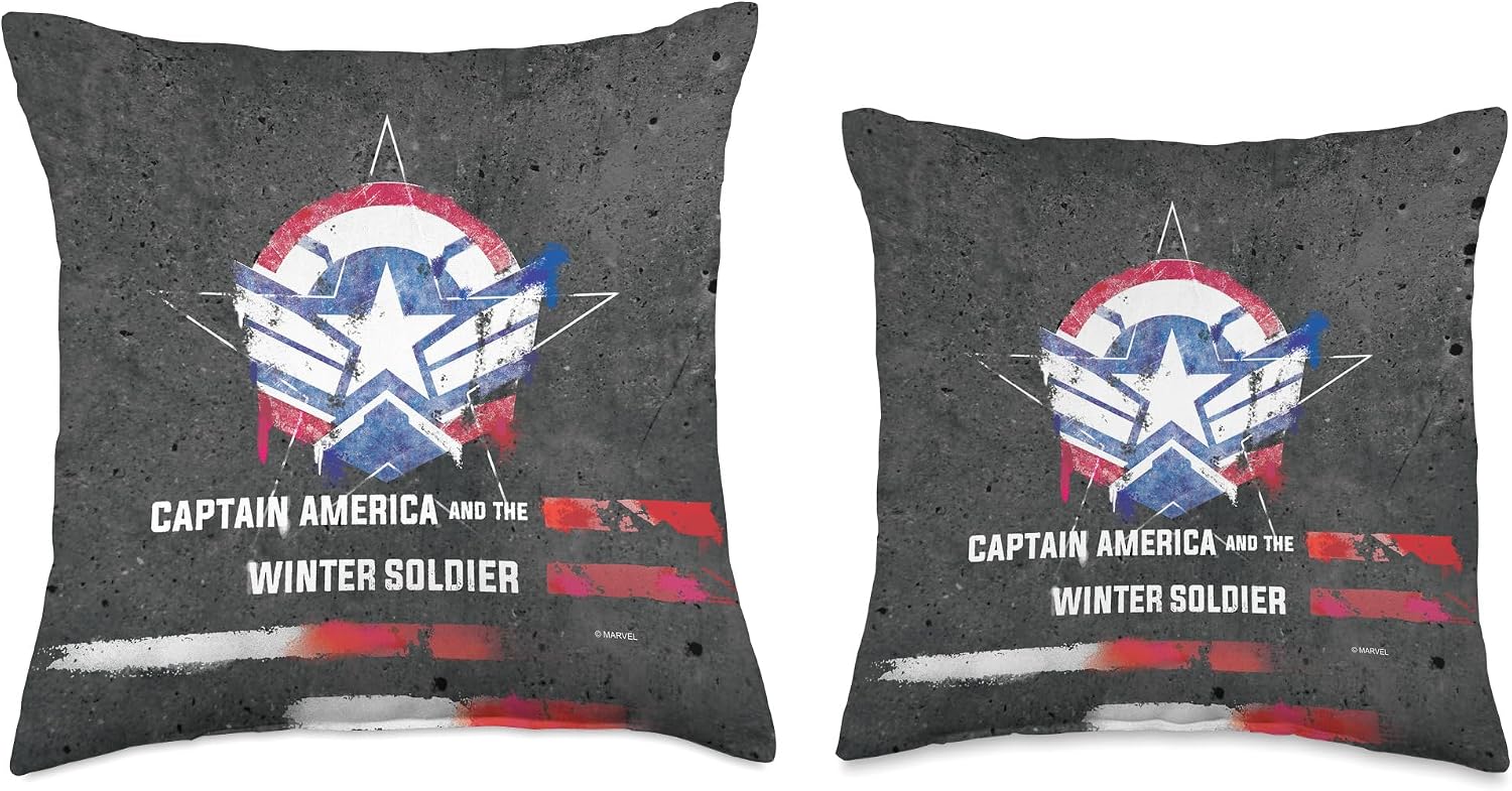 Marvel Captain America and the Winter Soldier Spray Paint Throw Pillow