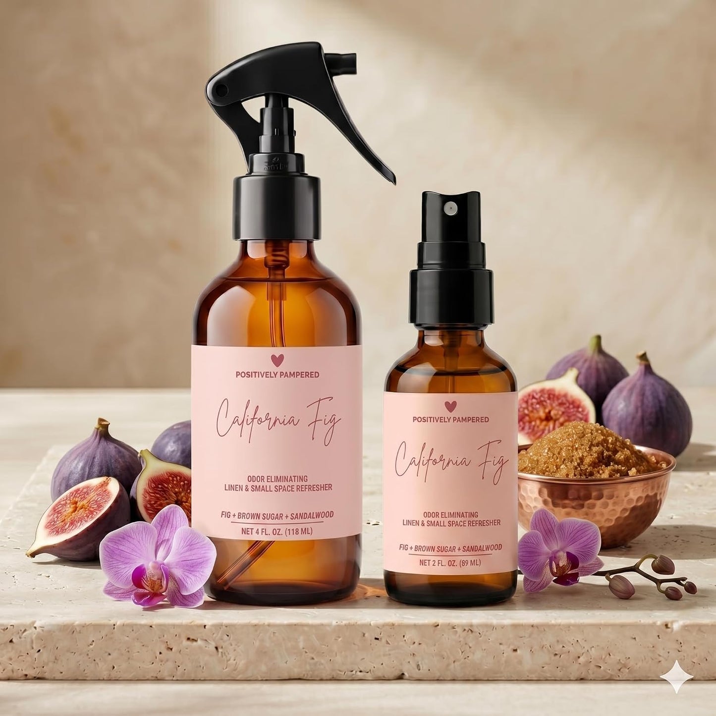 California Fig Luxury Small Space Air & Linen Freshener Spray - Fig + Brown Sugar + Sandalwood - Designer-Inspired Home Fragrance - Non Toxic Room Spray + Odor Eliminator - 2 oz Travel Size
