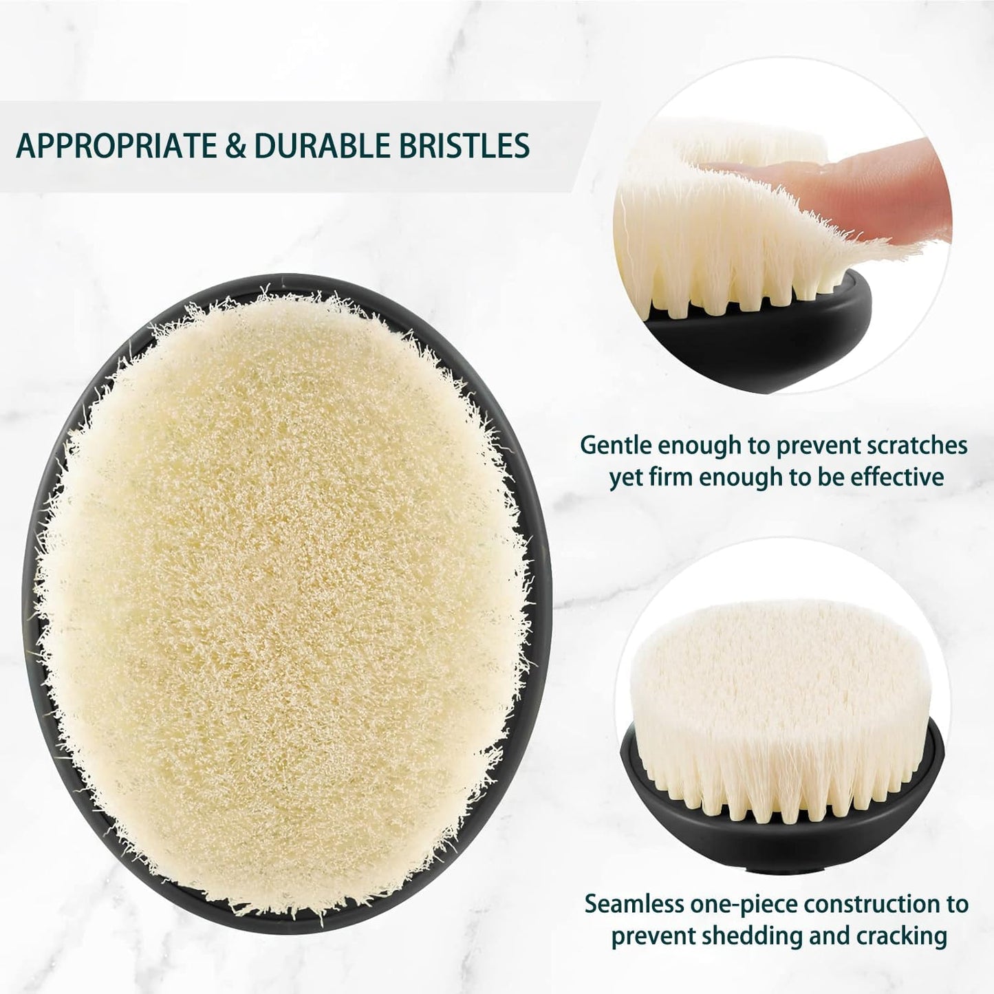 Dry Brushing Body Brush for Lymphatic Drainage & Exfoliation, Strong Grip for Deep Cleansing & Smooth Skin, Body Scrubber with Comfortable Bristles, Black