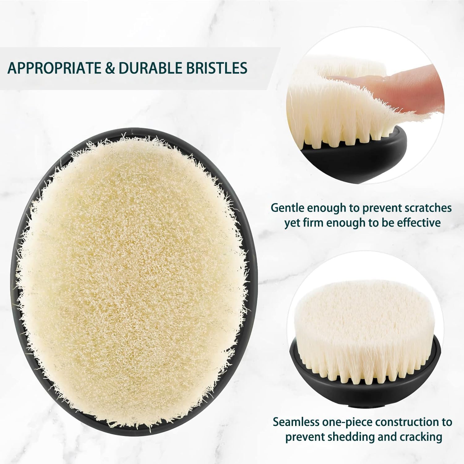 Dry Brushing Body Brush for Lymphatic Drainage & Exfoliation, Strong Grip for Deep Cleansing & Smooth Skin, Body Scrubber with Comfortable Bristles, Black