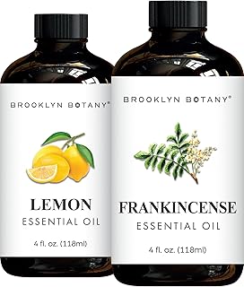 Brooklyn Botany Lemon & Frankincense Essential Oils – 4 Fl Oz (Pack of 2) – 100% Pure & Natural – Uplifting & Grounding Aromatherapy Blend