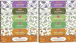 HEM Masala Assorted Natural Masala Cleansing Incense Sticks - 12 Packets (15g Each) | Natural Fragrance for Aromatic Rooms | Odor Remover Incense for Stress Relief & Relaxation