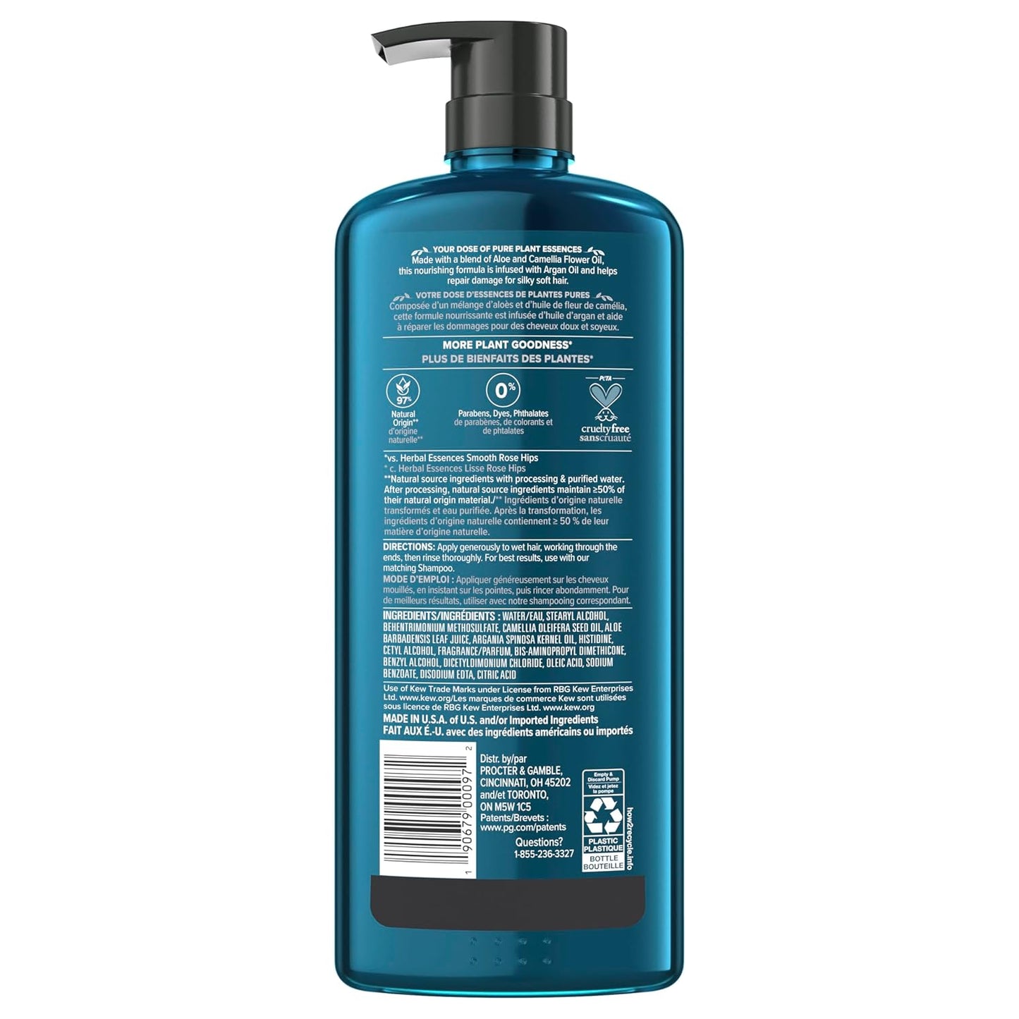 Herbal Essences Argan Oil Paraben Free Conditioner, Hair Repair, 20.2 fl oz, with Certified Camellia Oil and Aloe Vera, For All Hair Types, Especially Damaged Hair