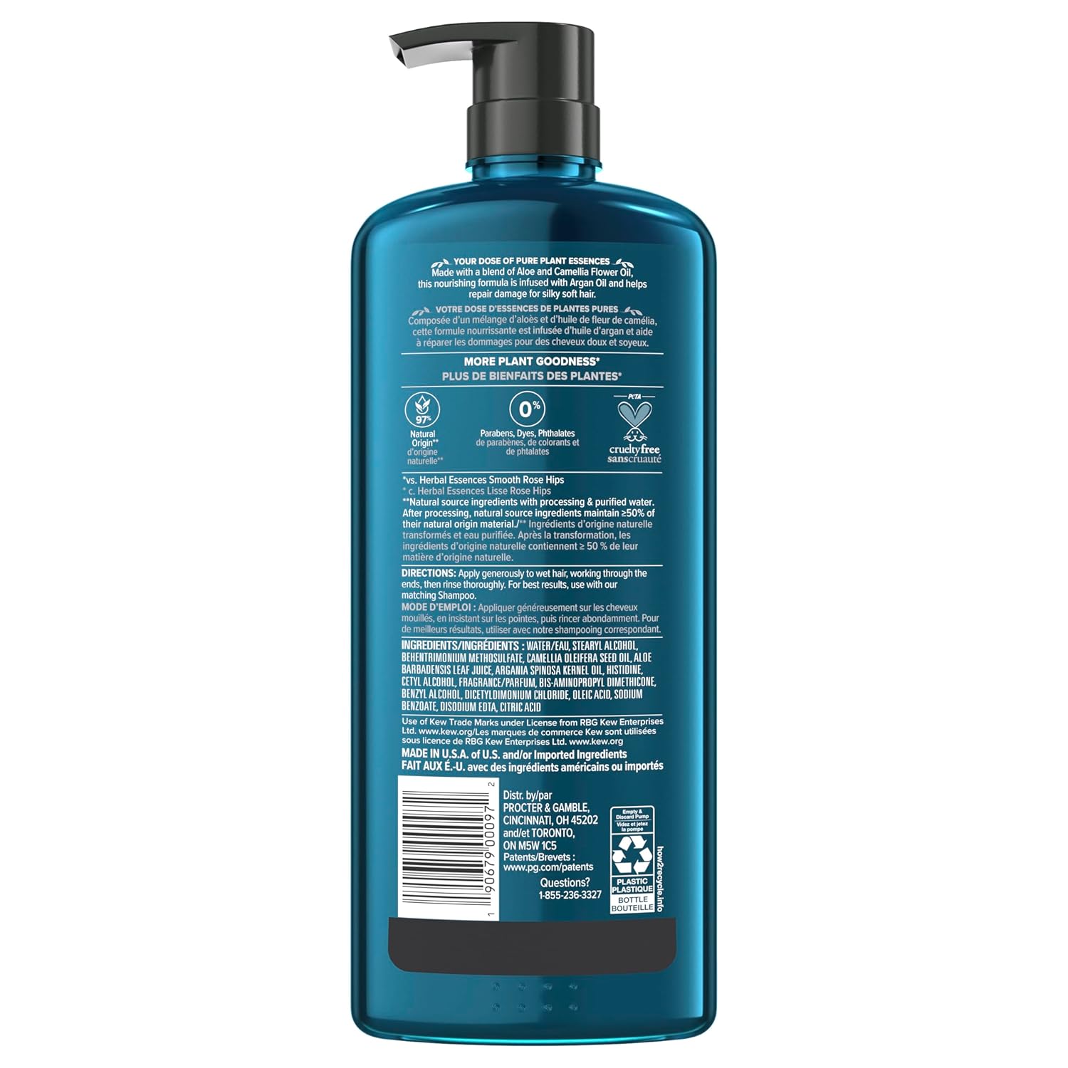 Herbal Essences Argan Oil Paraben Free Conditioner, Hair Repair, 20.2 fl oz, with Certified Camellia Oil and Aloe Vera, For All Hair Types, Especially Damaged Hair