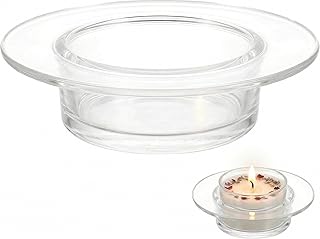 1Pc Wax Warmer Replacement Dish, 4.6in Glass Heating & Melting Plate Round Aromatherapy Tray, Candle Bowl Replacement Wax Heating Tray Oil Melting for Home Office (Inner Diameter 3.5in)